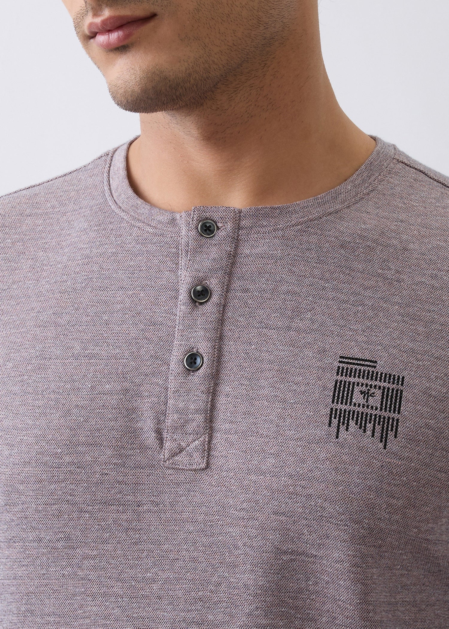 Version Henley Neck Full Sleeve T-Shirt: Onion