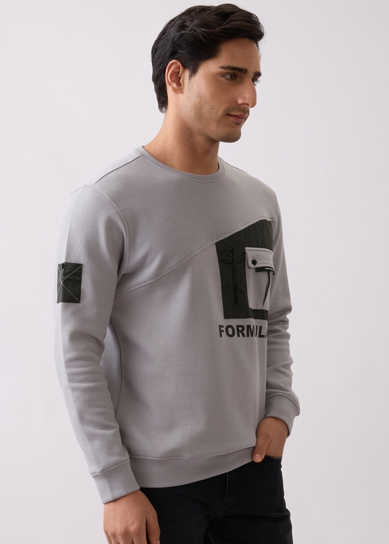 Formulate Utility Full Sleeve T-Shirt: Grey