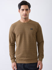 Pope Textured Full Sleeve Sweatshirt: Tan