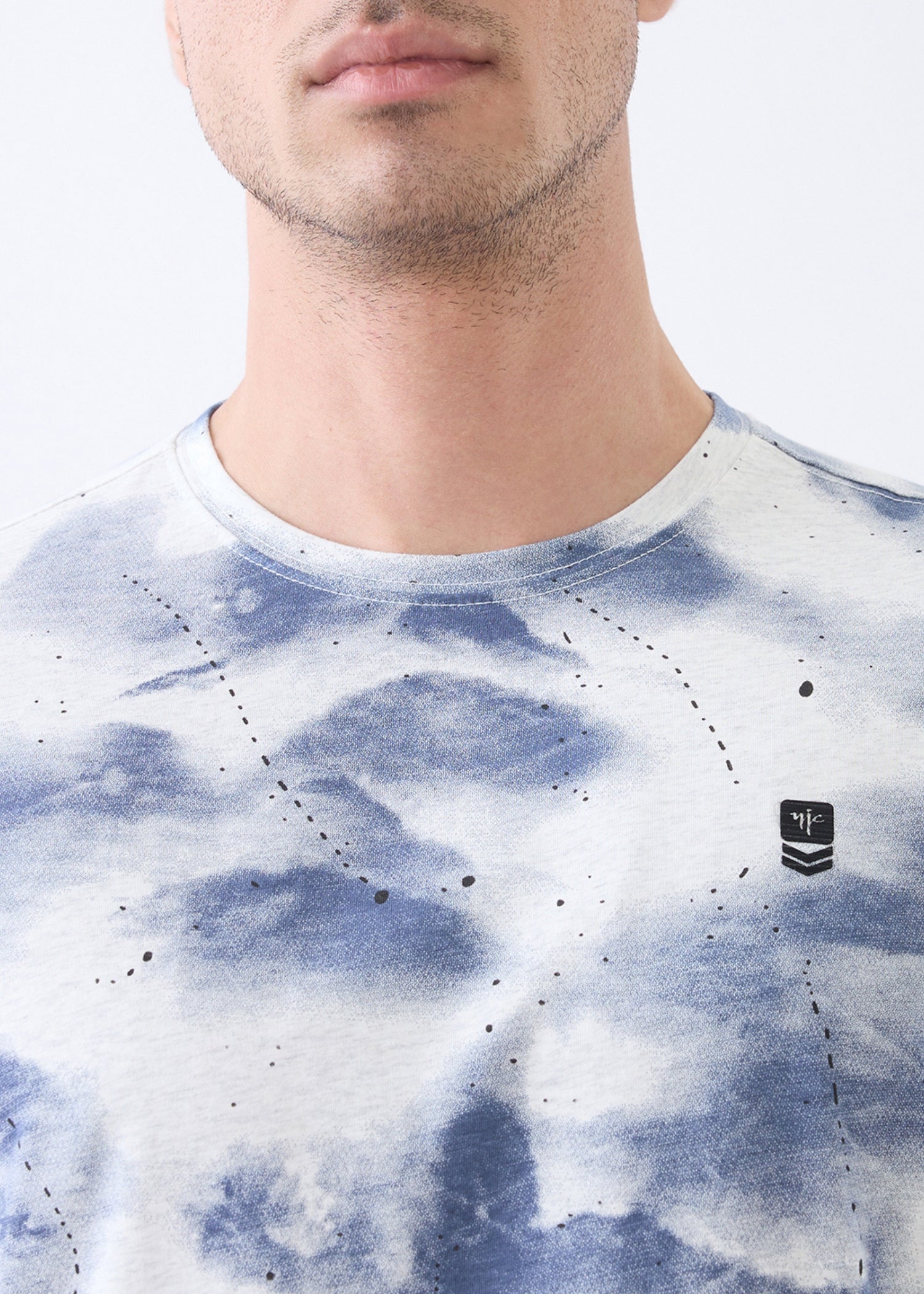 Grain Dyed Half Sleeve T-Shirt: Blue