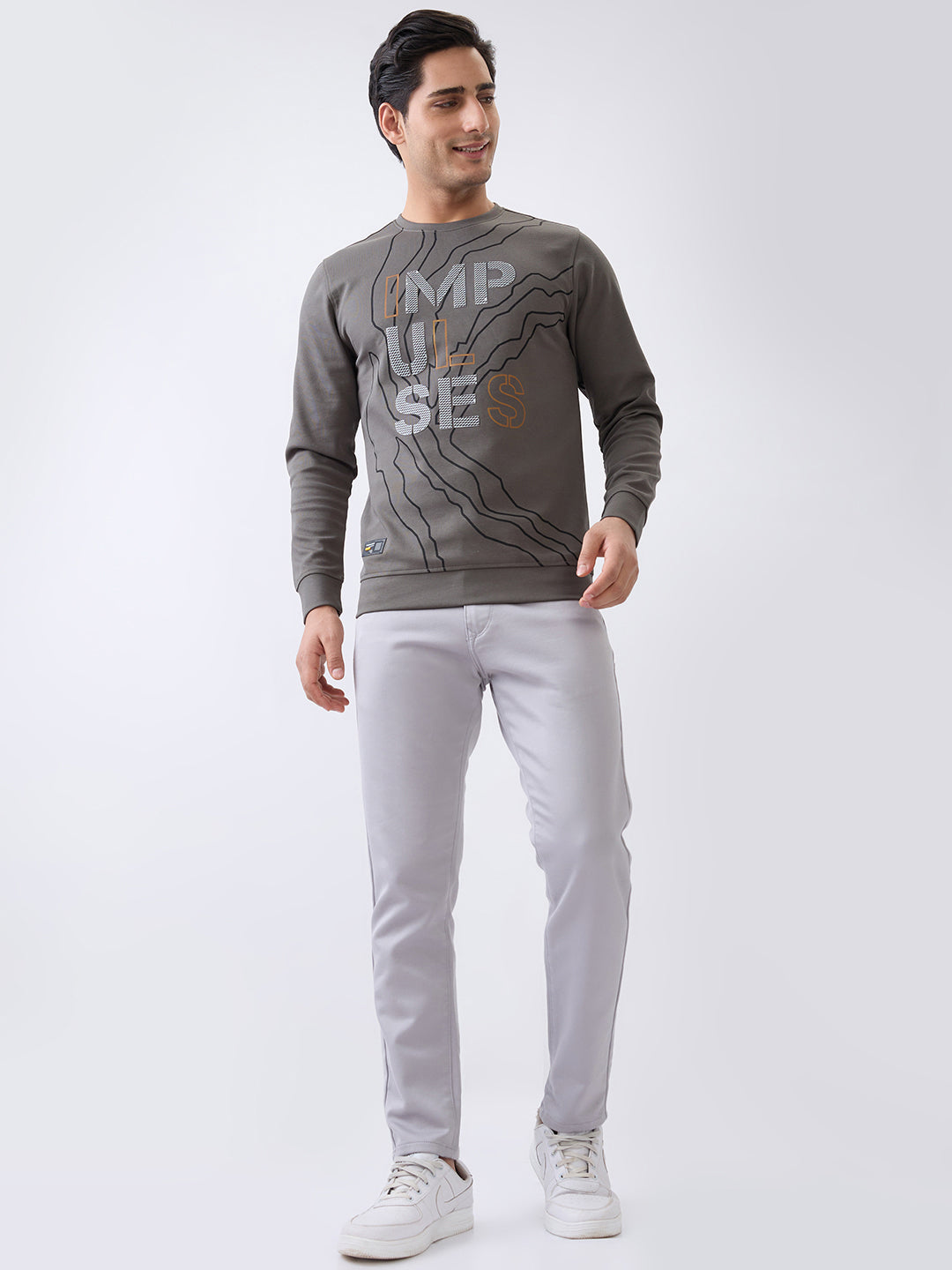 Impulses Fitted Sweatshirt: Olive