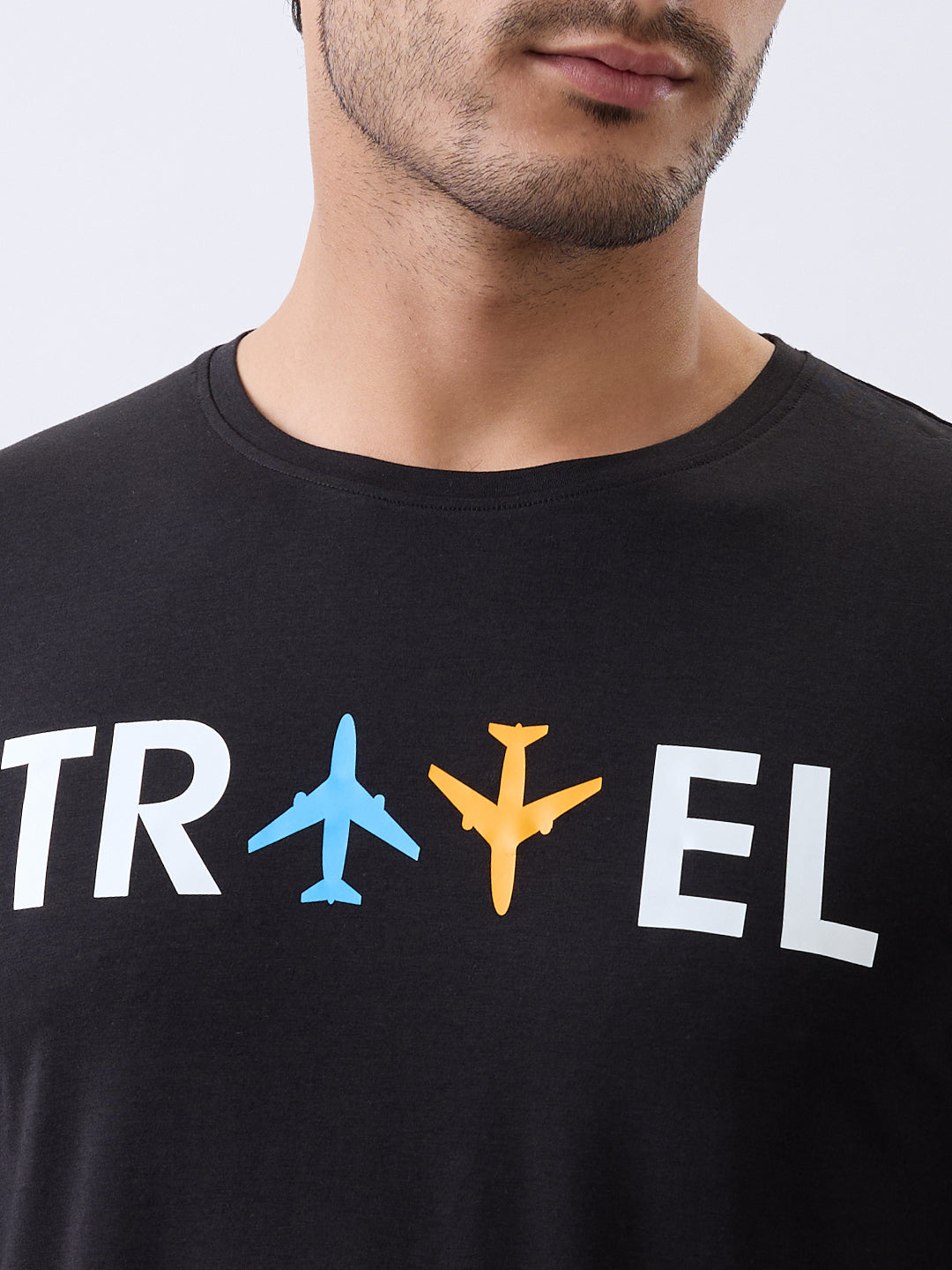Travel Graphic Full Sleeve Pullover: Black