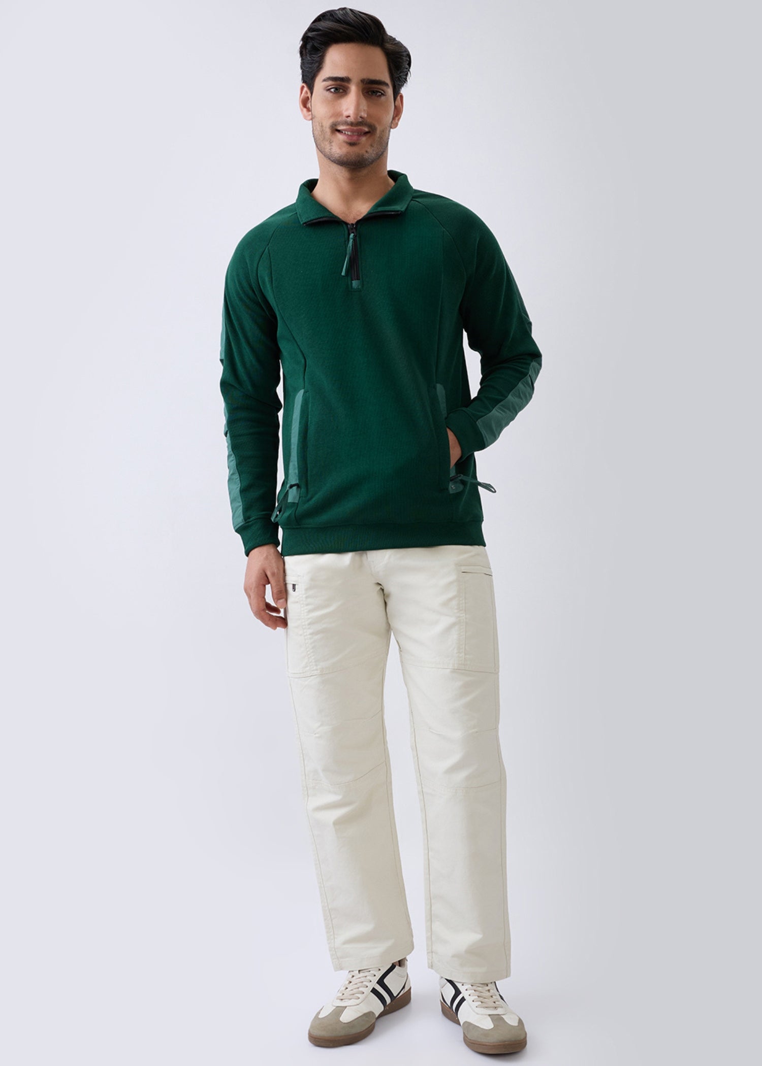 Grateful Zip-Neck Full Sleeve Sweatshirt