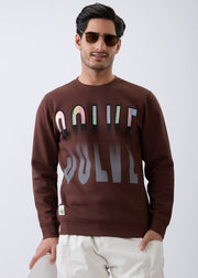 Solve Graphic Full Sleeve Sweatshirt: Brown