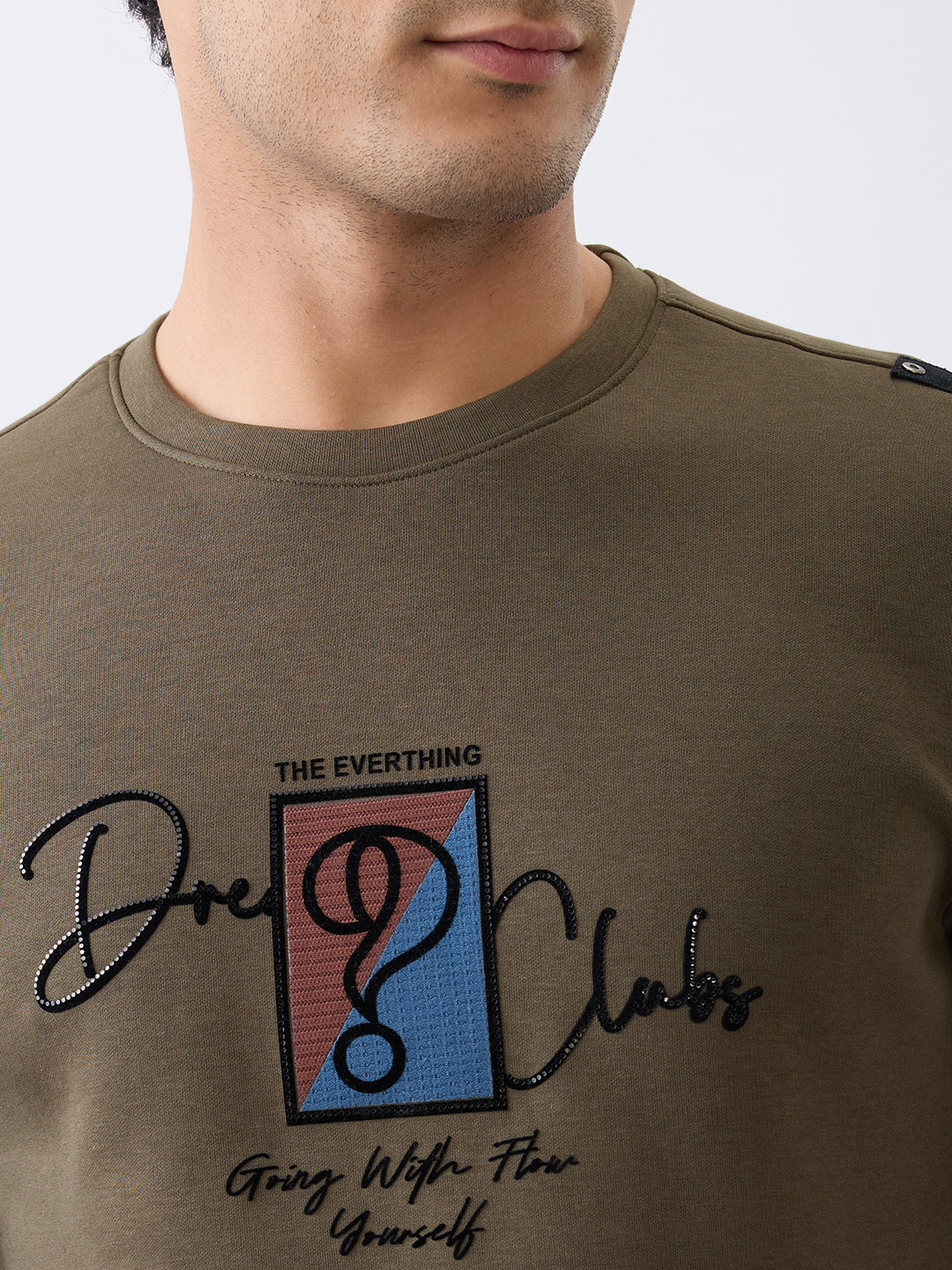 Dawking Graphic Full Sleeve T-Shirt: Olive