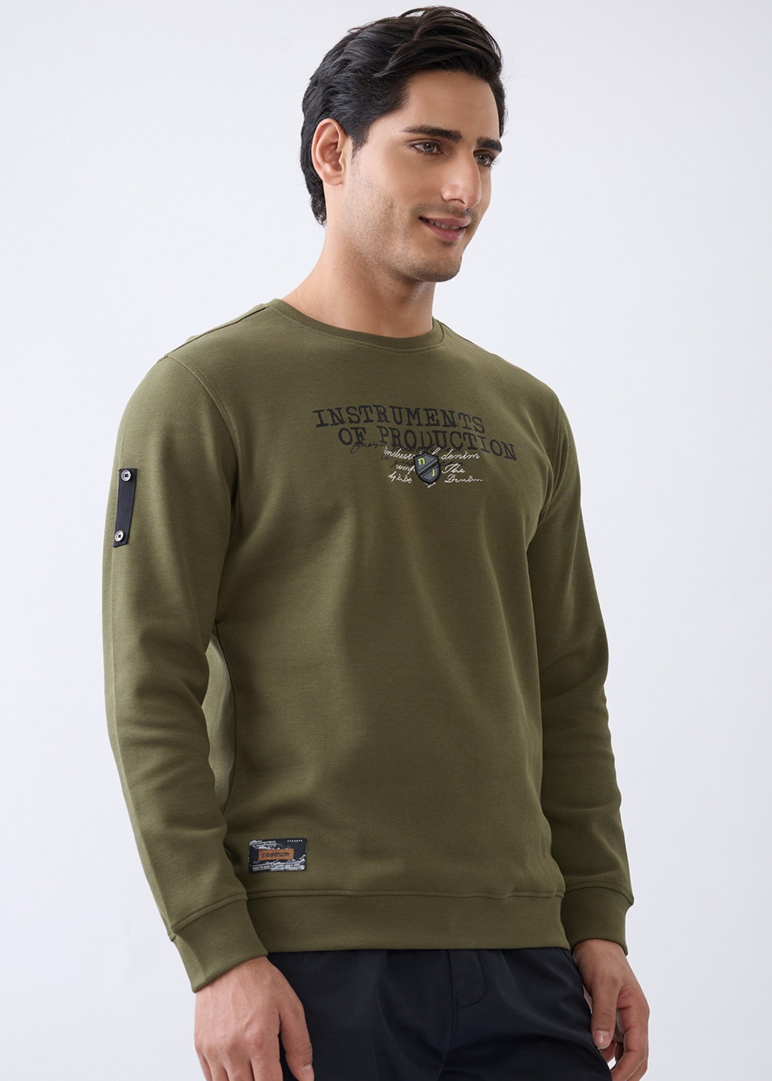 Instruments Graphic Full Sleeve Sweatshirt: Olive