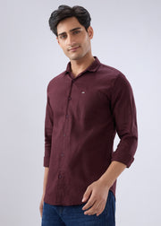 Keen Solid Full Sleeve Shirt: Wine