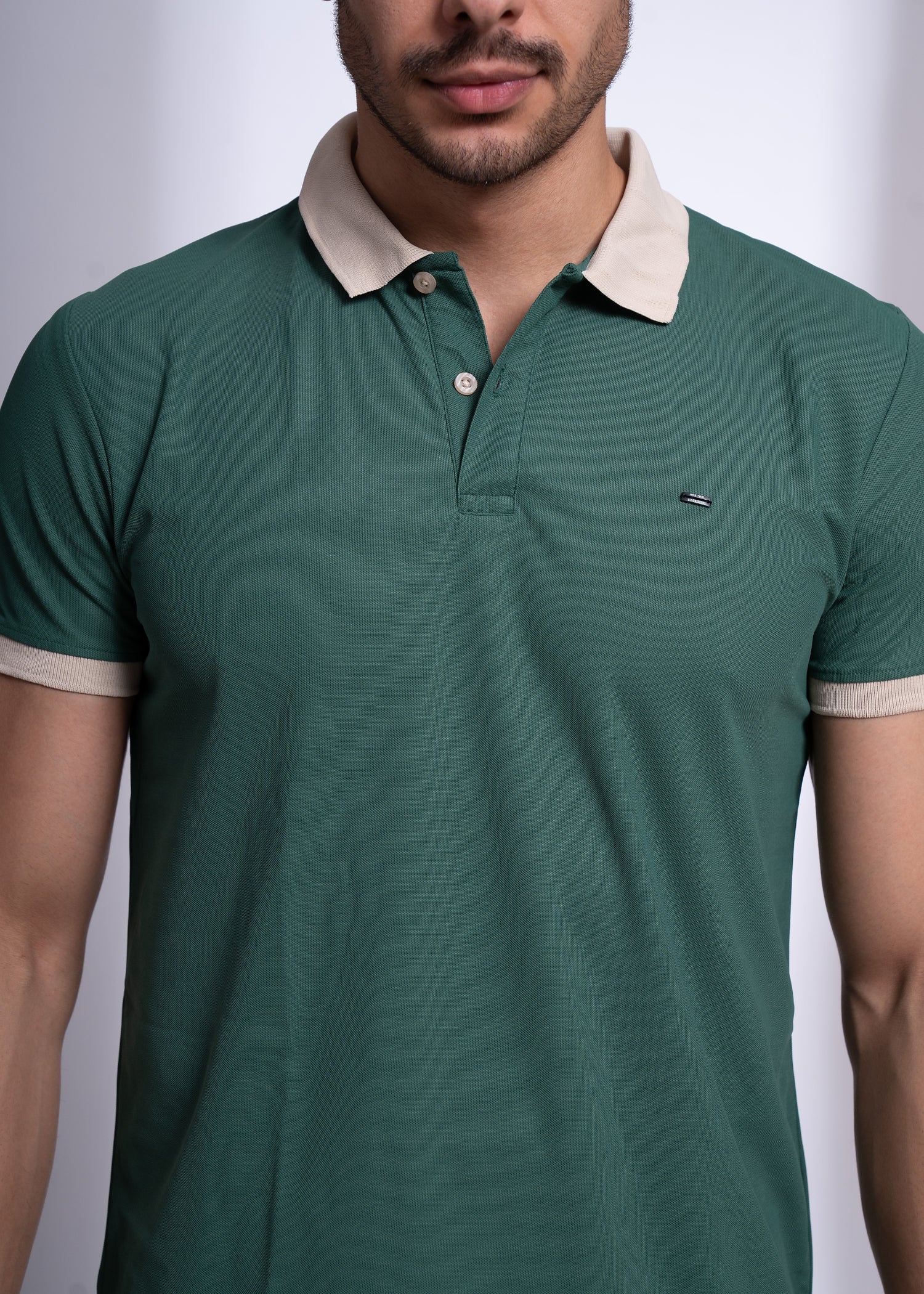 Mary Solid Polo T-Shirt: Green