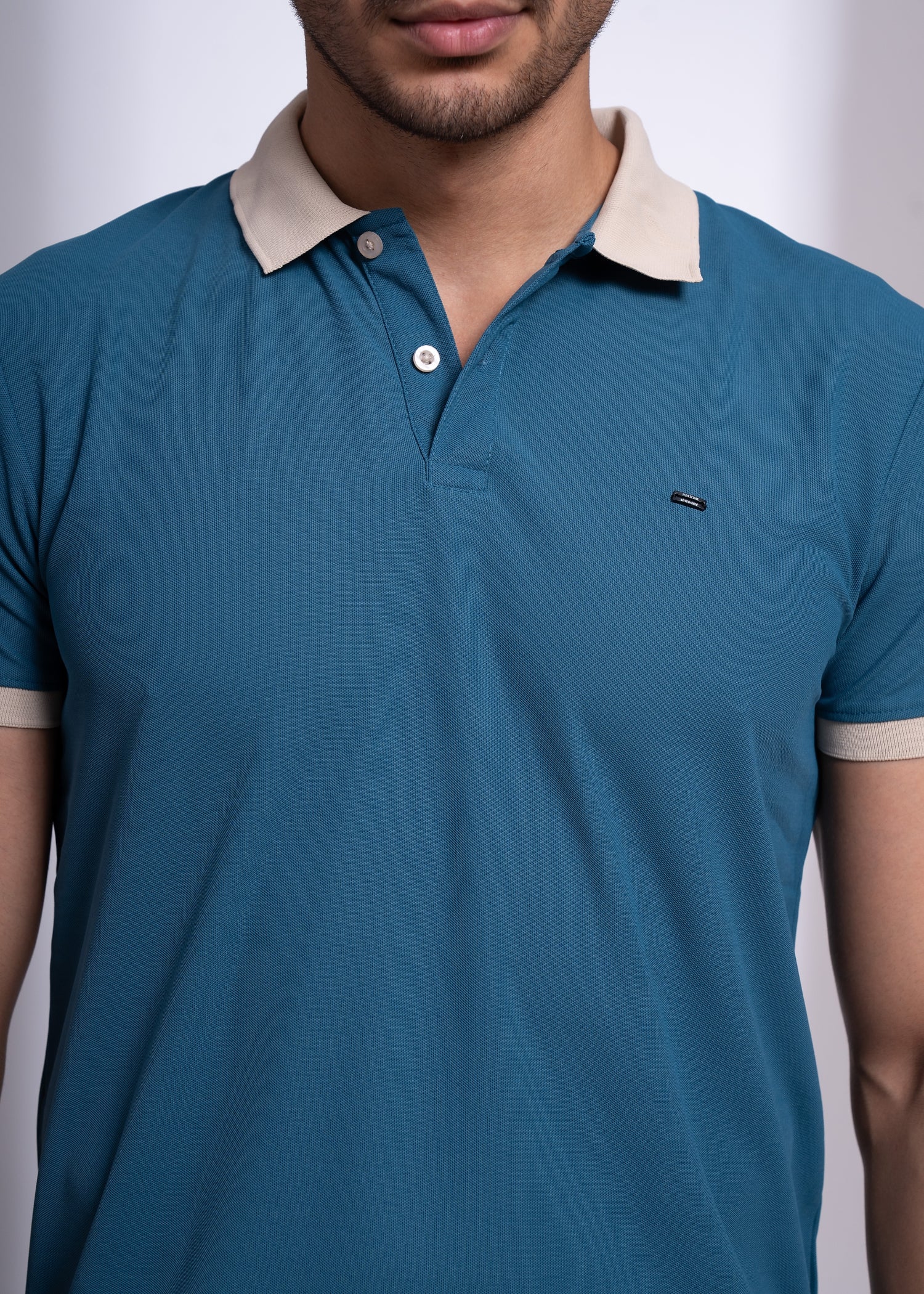 Mary Solid Polo T-Shirt: Blue