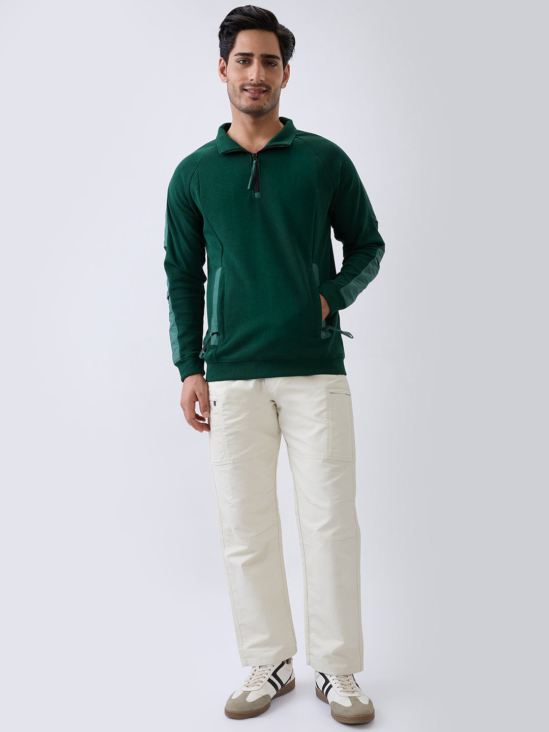 Grateful Zip-Neck Full Sleeve Sweatshirt