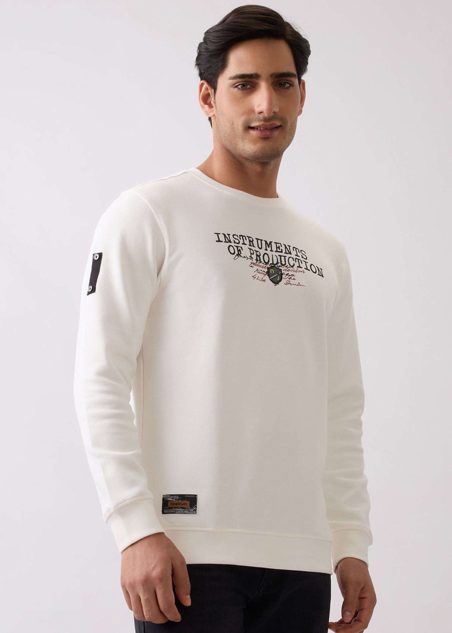 Instruments Graphic Full Sleeve Sweatshirt: White