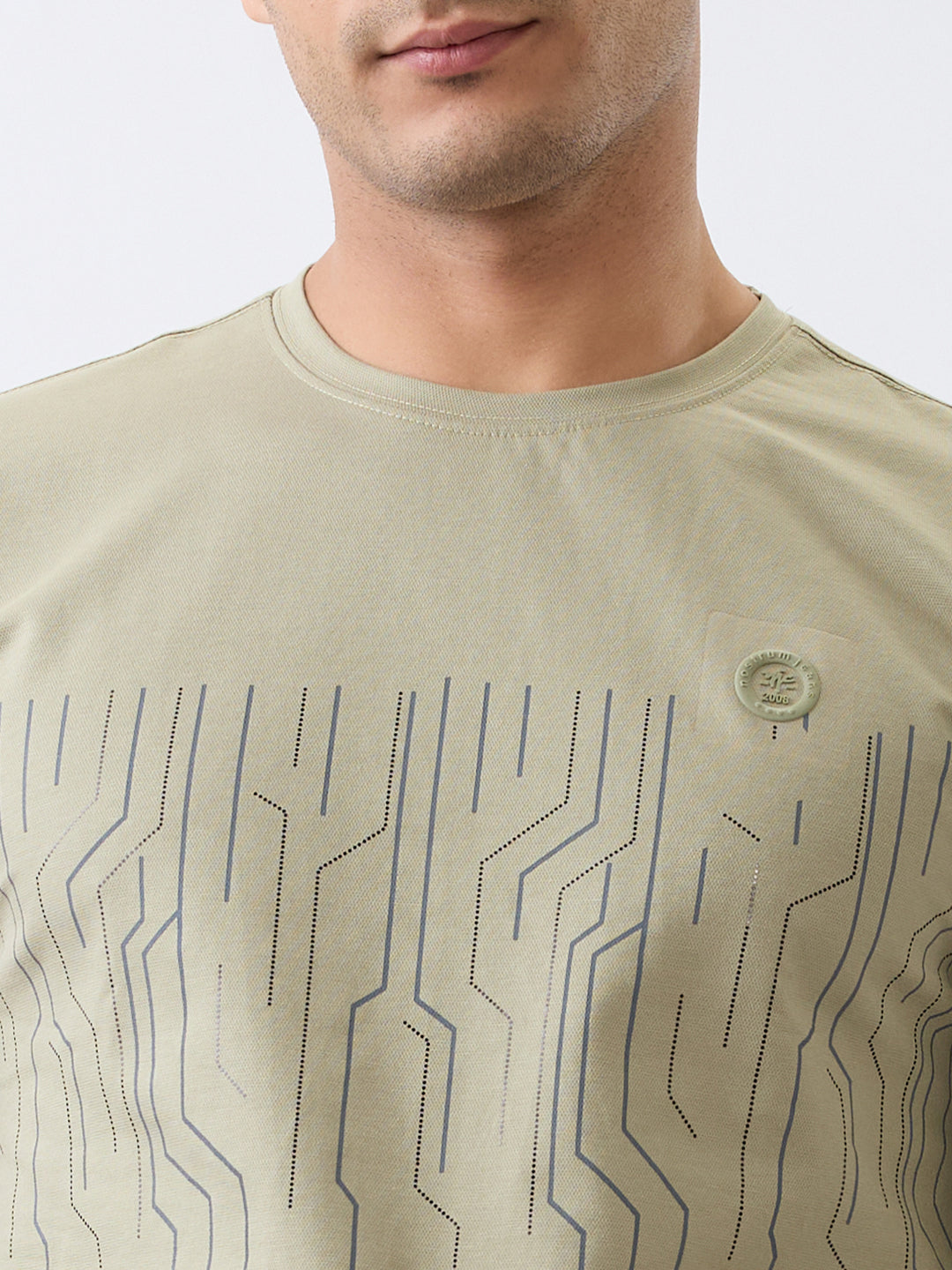 Duration Printed Full Sleeve T-Shirt : Olive