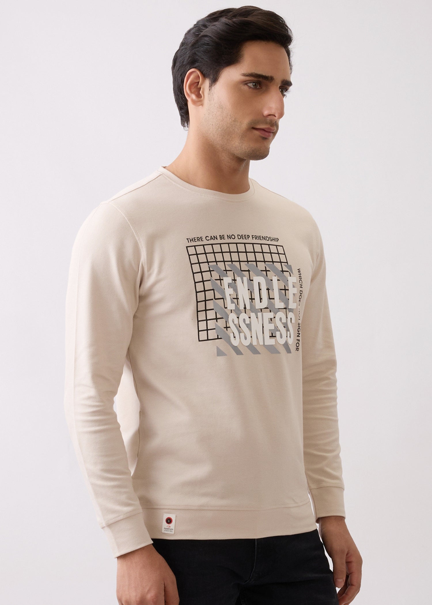 Deep Graphic Full Sleeve Sweatshirt: Cream