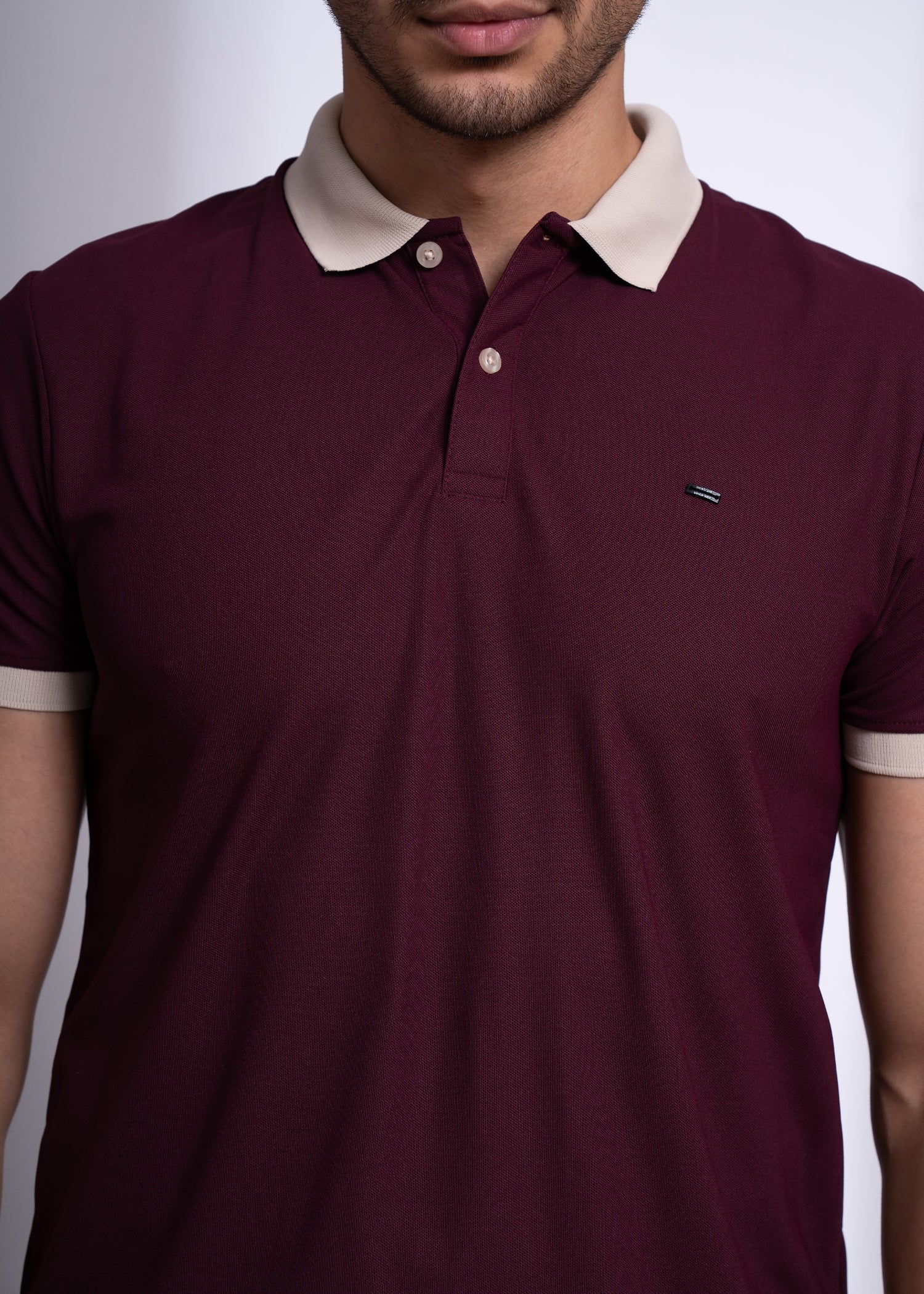 Mary Solid Polo T-Shirt: Wine