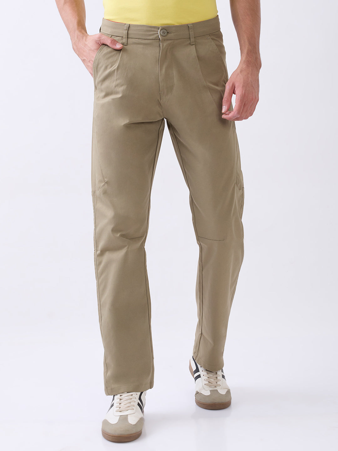 Rotica Straight Fit Formal Trouser: Khaki