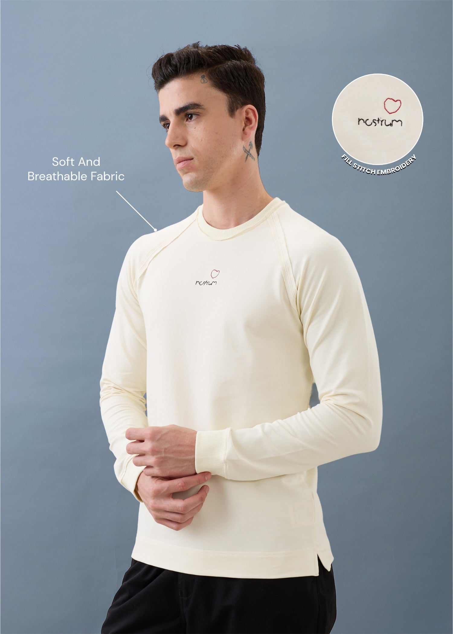 Griffith Knit Pullover T-shirt: Cream