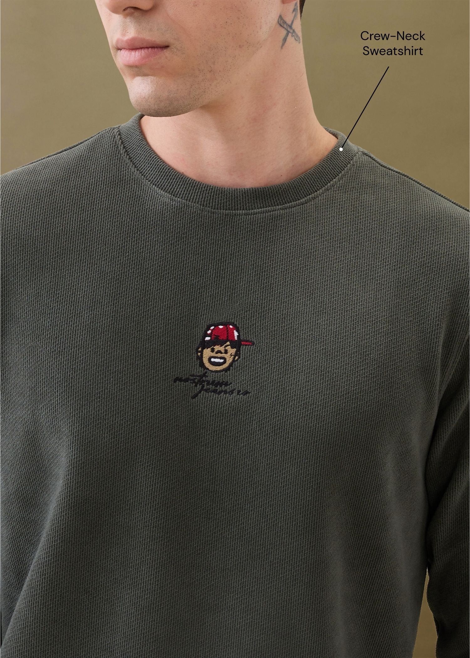 Entire Graphic Full Sleeves T-shirt: Charcoal