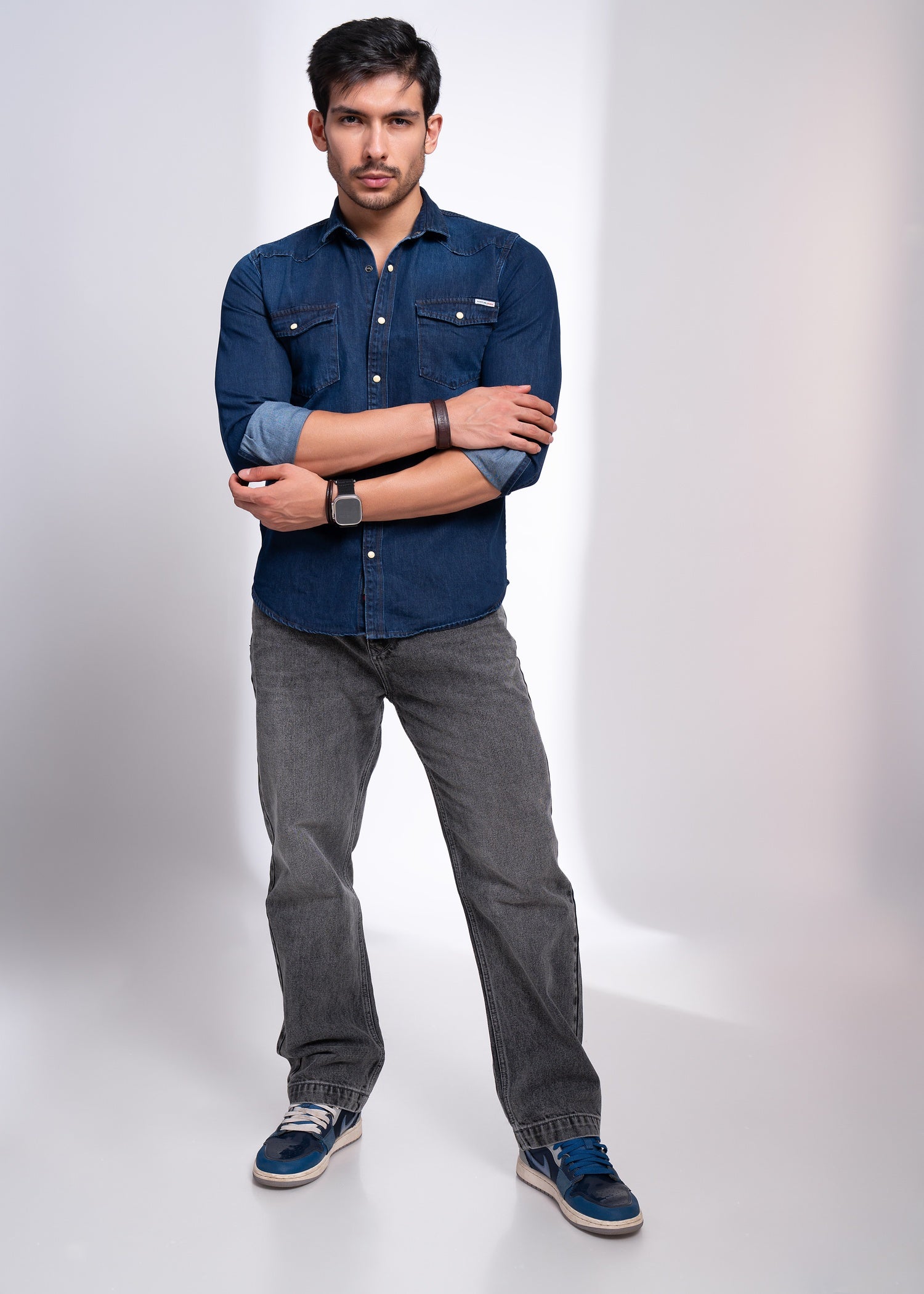 Tony D Faded Relaxed Fit Jeans: Grey