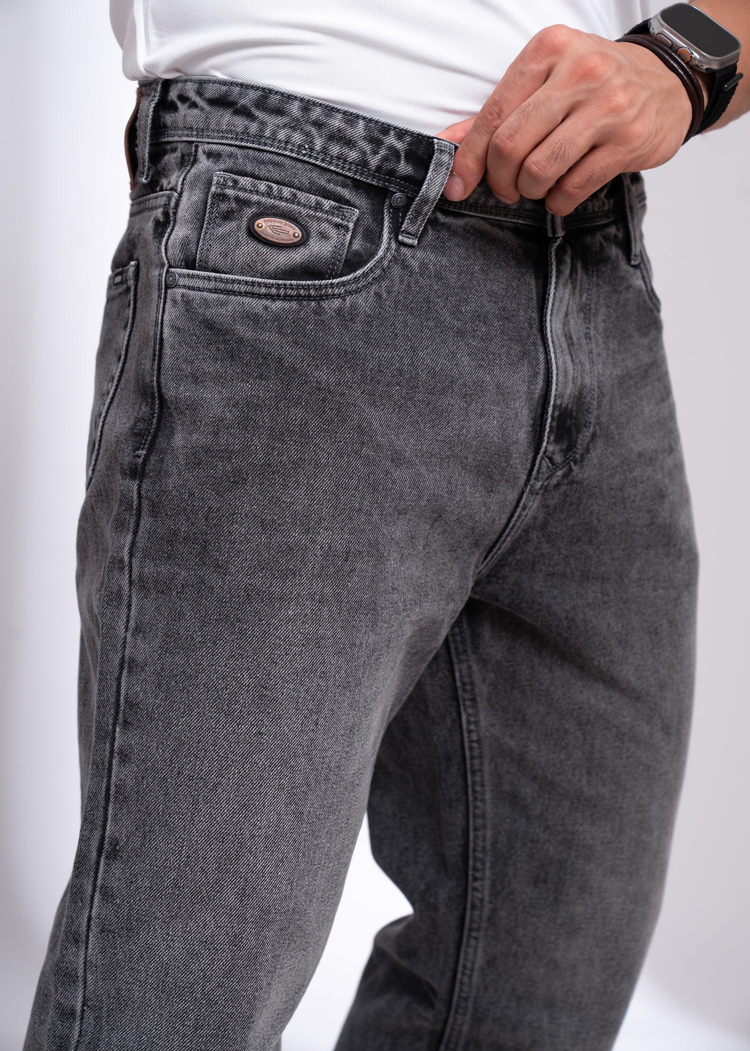Tony D Faded Relaxed Fit Jeans: Grey