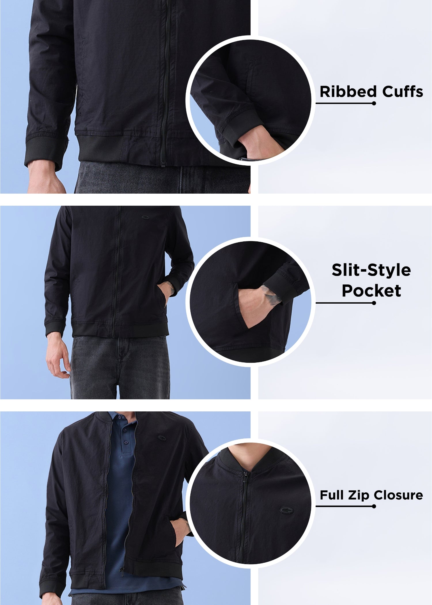 Worm Zipper Jacket: Black