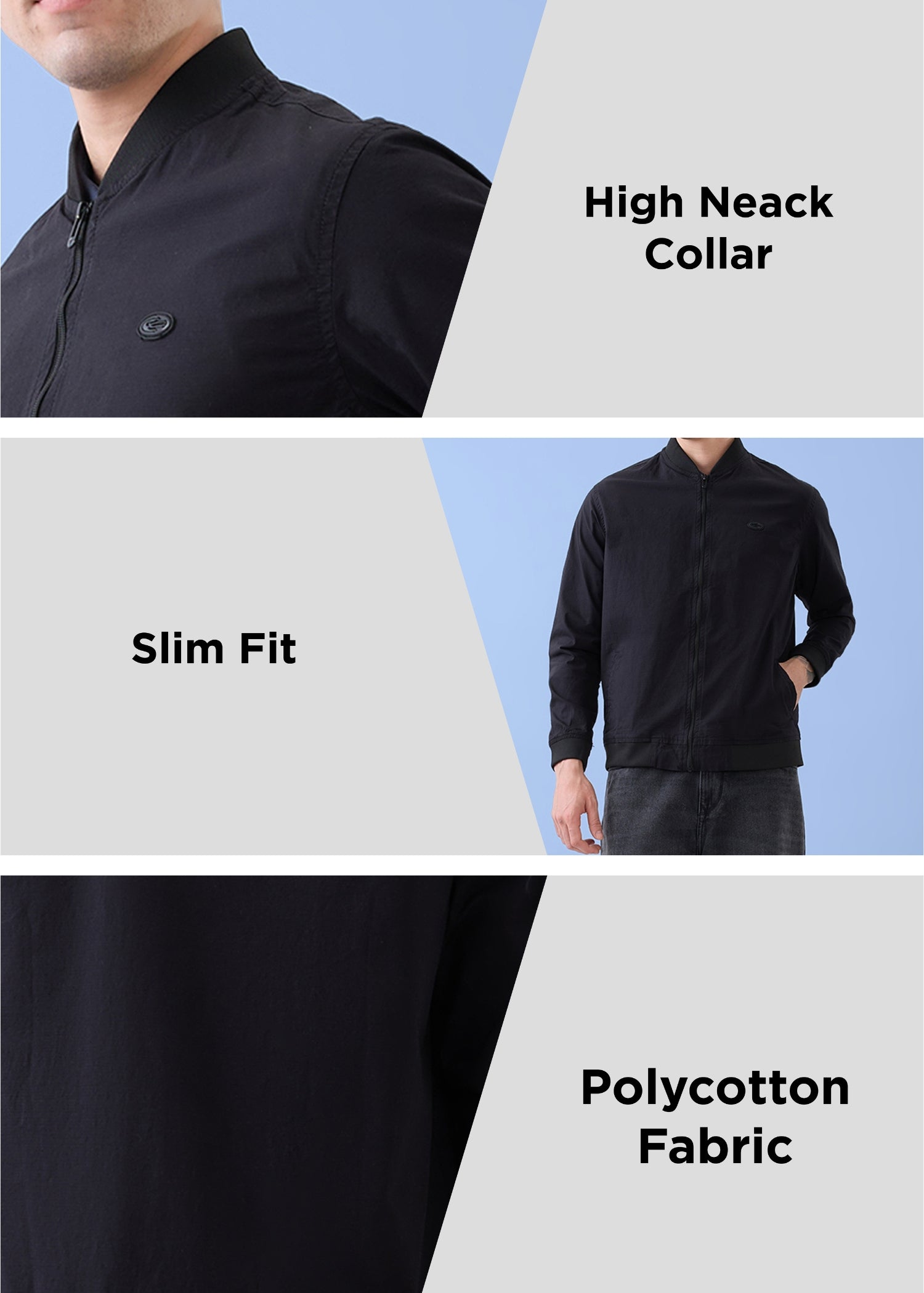 Worm Zipper Jacket: Black