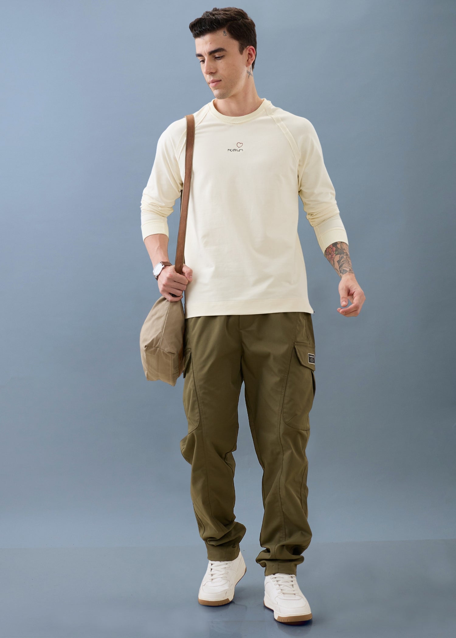 Griffith Knit Pullover T-shirt: Cream