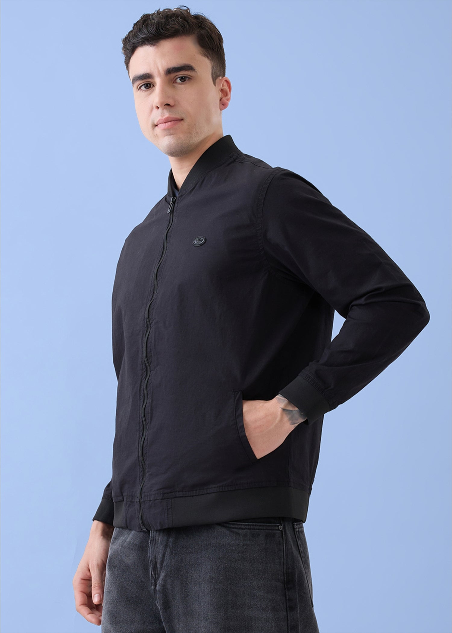 Worm Zipper Jacket: Black