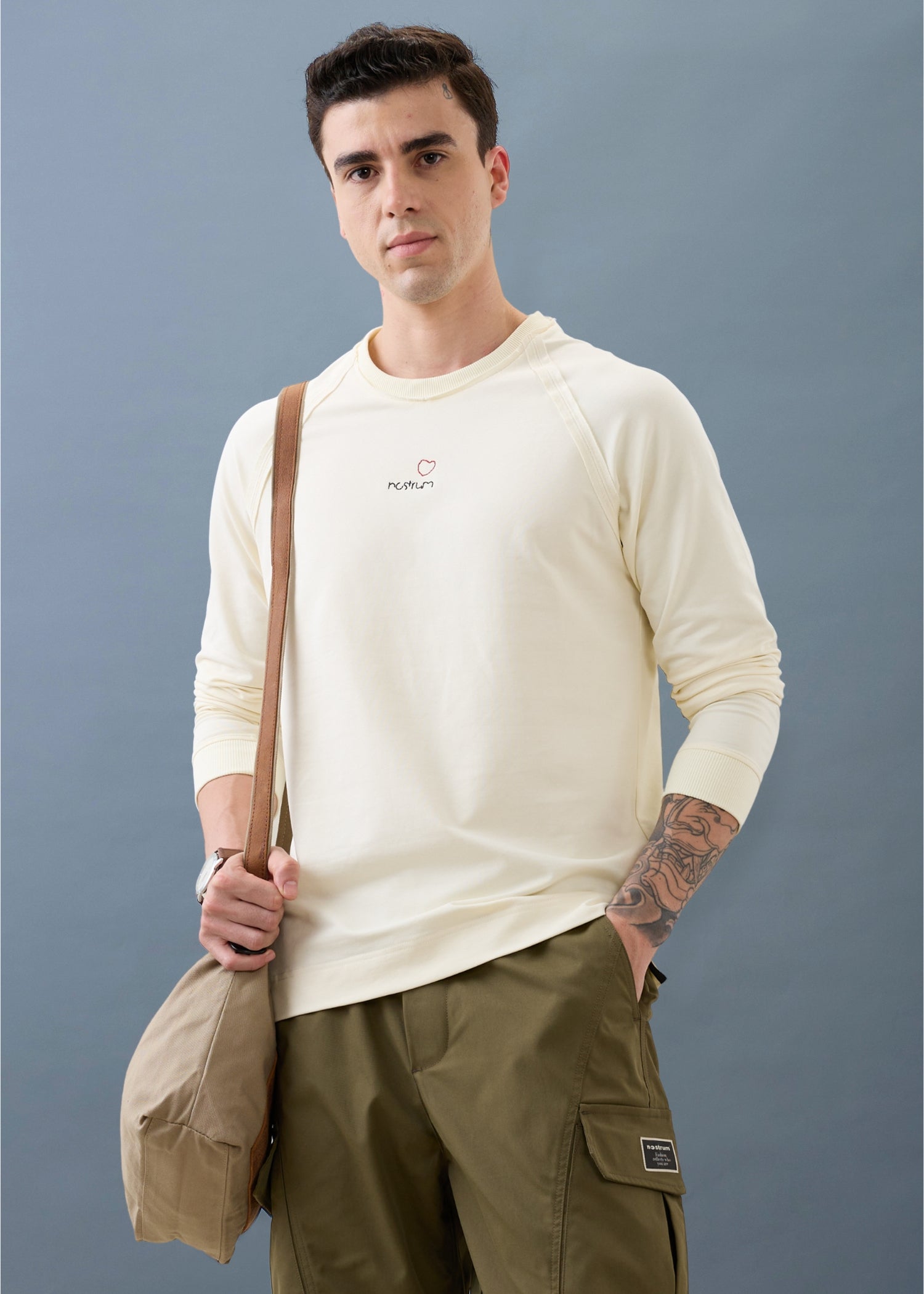 Griffith Knit Pullover T-shirt: Cream