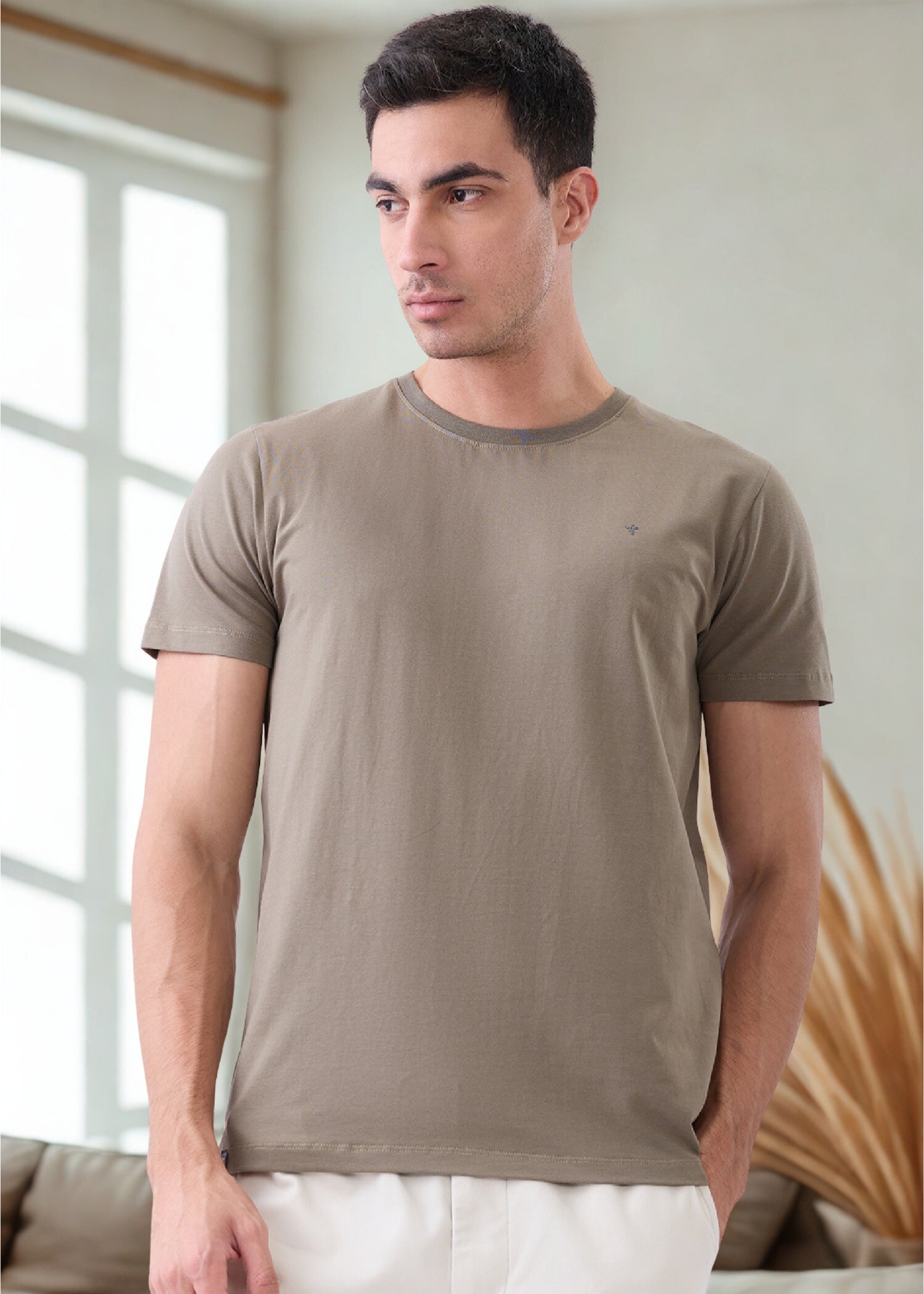 Arch Solid Half Sleeve T-Shirt: Dark Brown