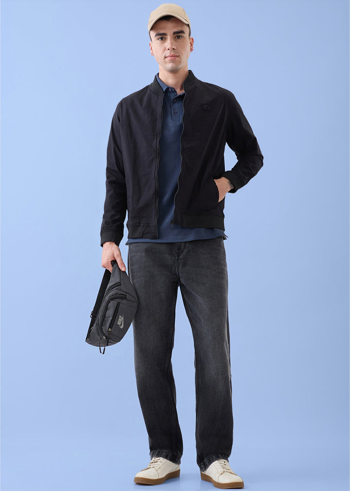 Worm Zipper Jacket: Black