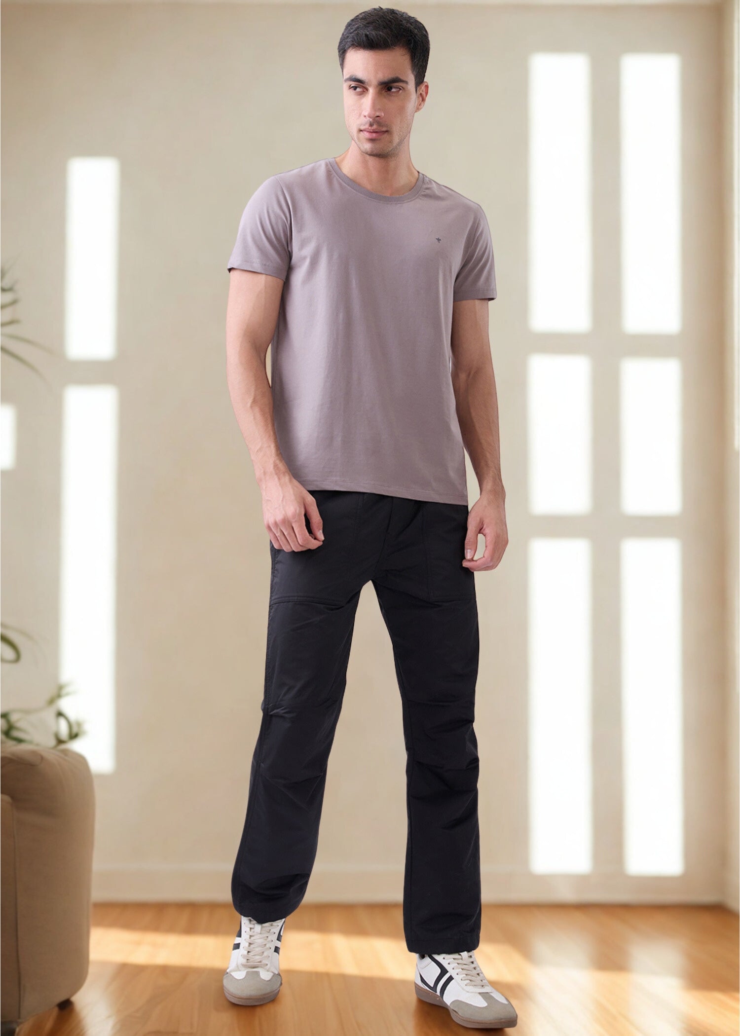 Arch Solid Half Sleeve T-Shirt: Grey