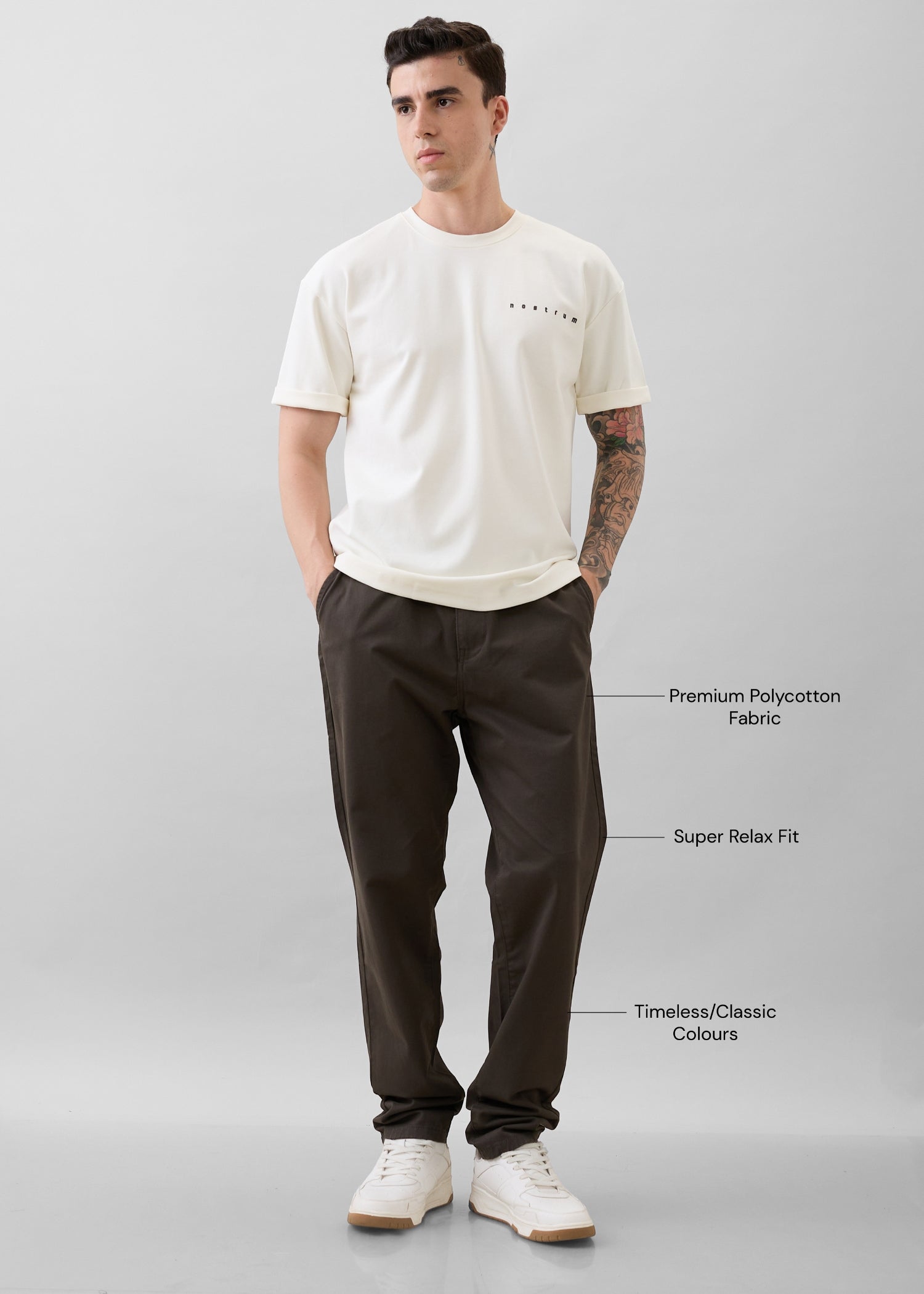 Waltrop Cotton Baggy Trouser: Olive
