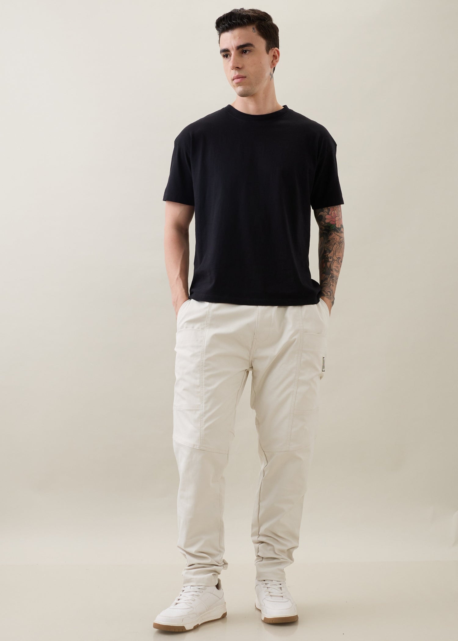 Karmic Relaxed Fit Cargo: Off White