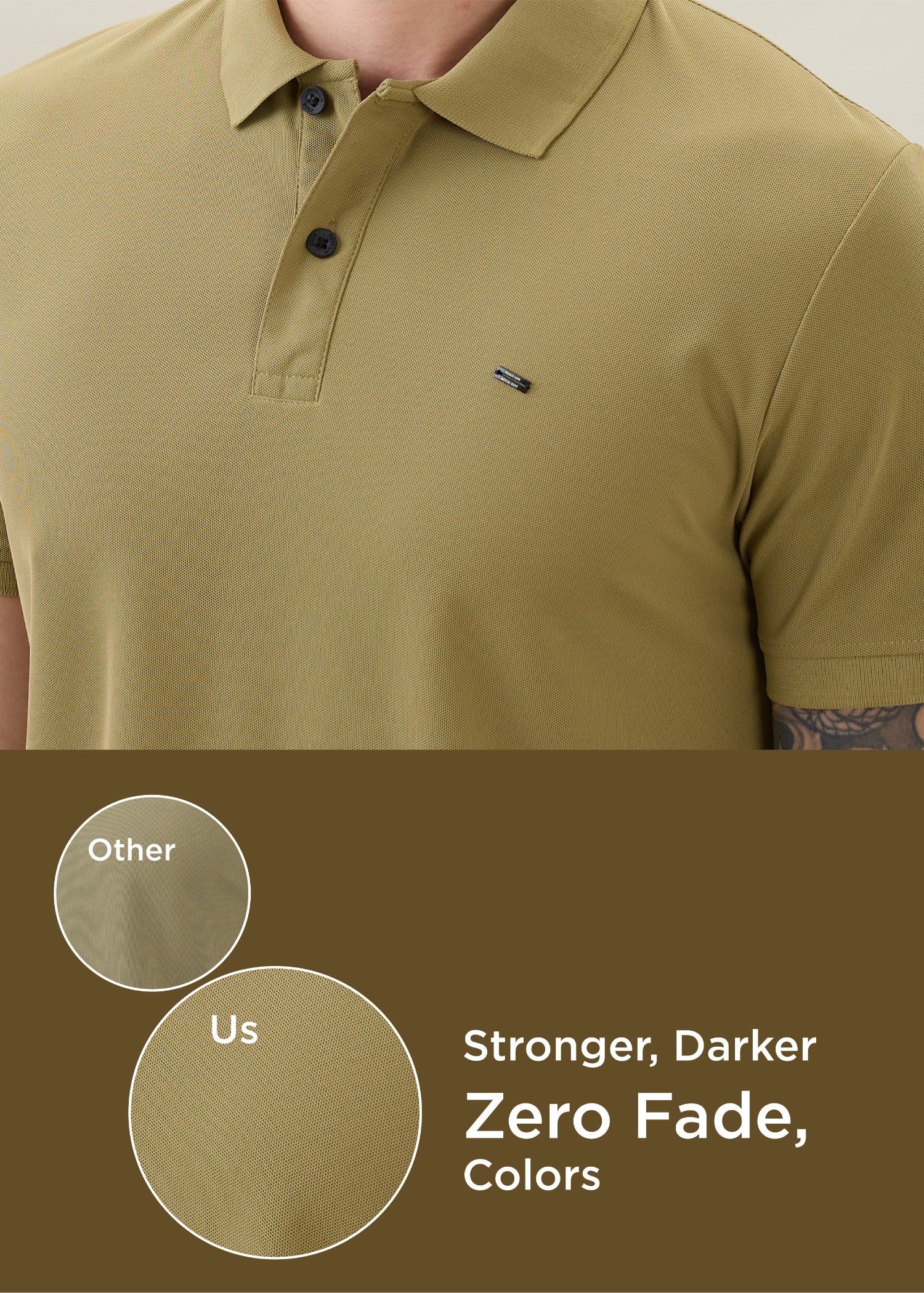 Cherry Half Sleeve T-shirt: Khaki