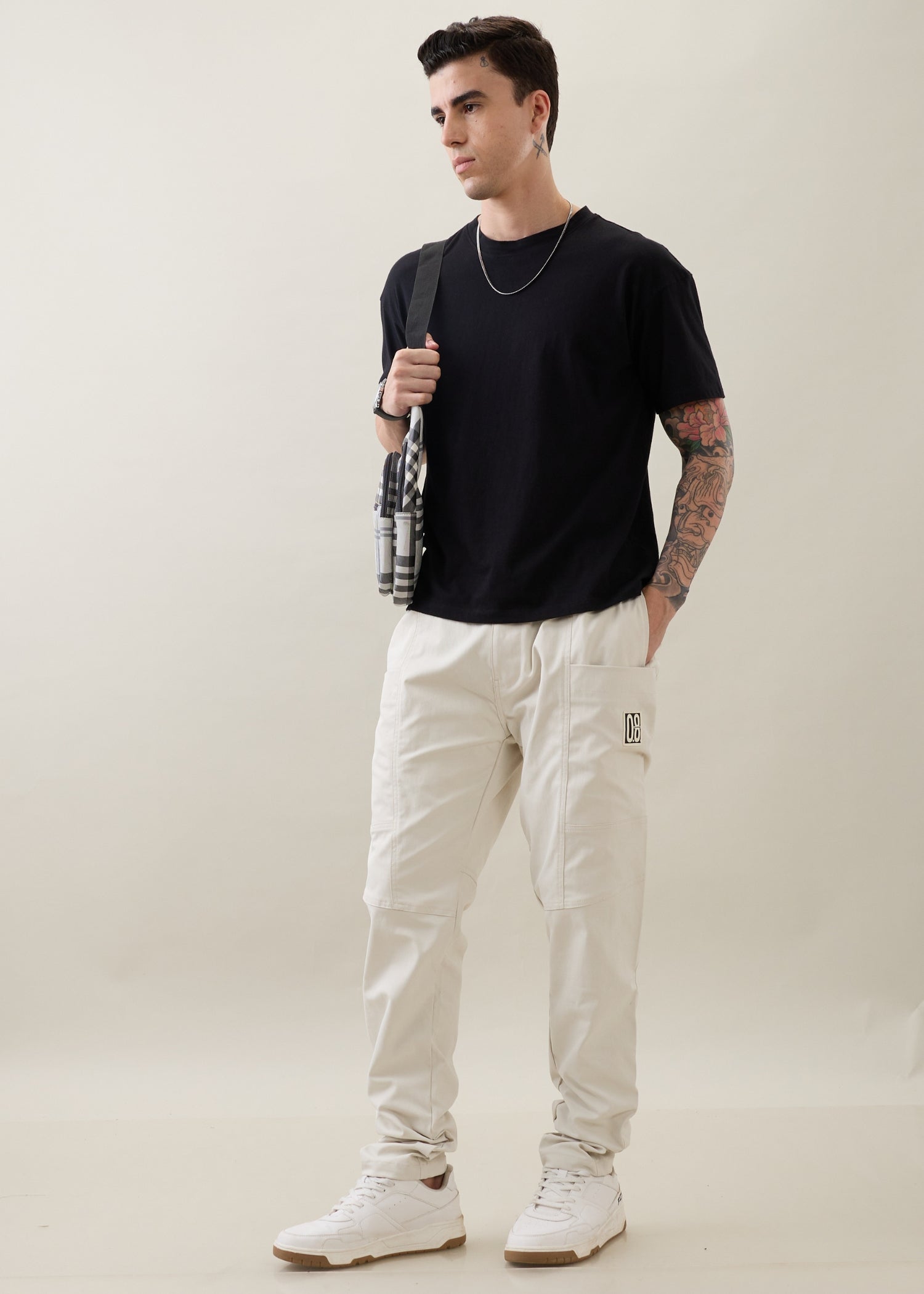 Karmic Relaxed Fit Cargo: Off White