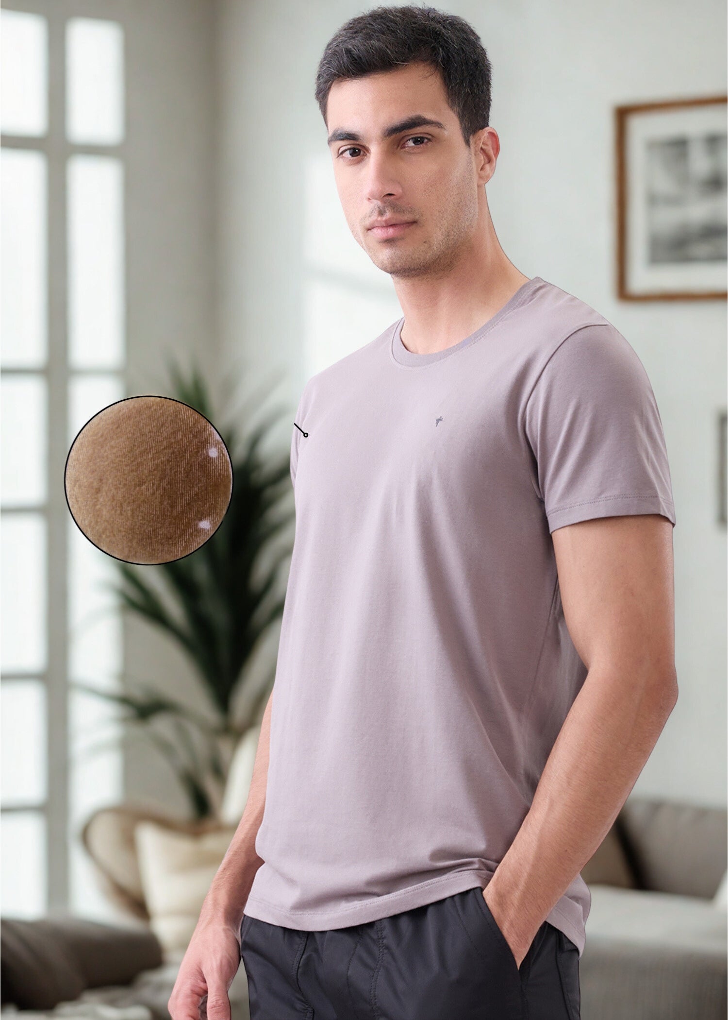 Arch Solid Half Sleeve T-Shirt: Grey