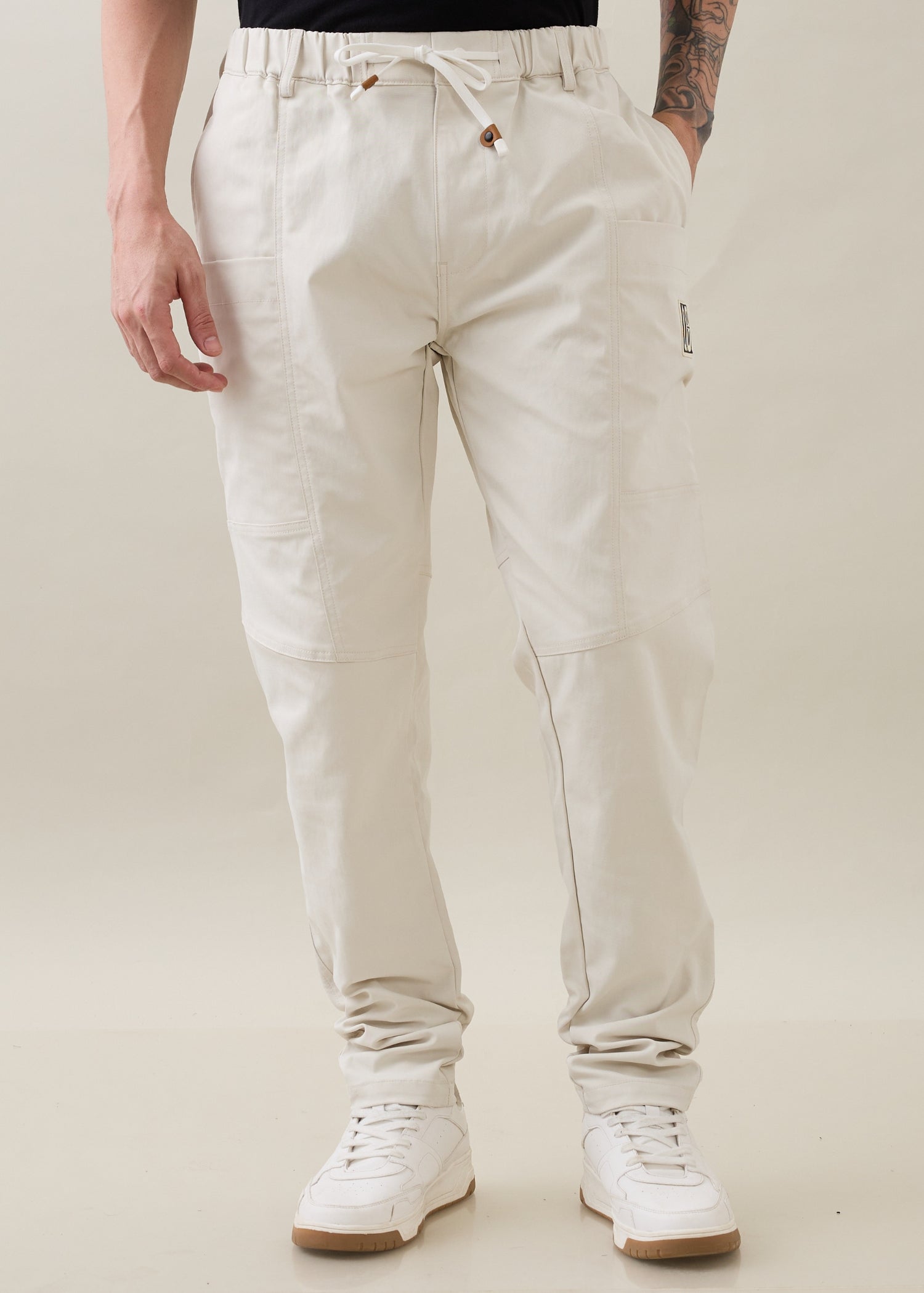 Karmic Relaxed Fit Cargo: Off White