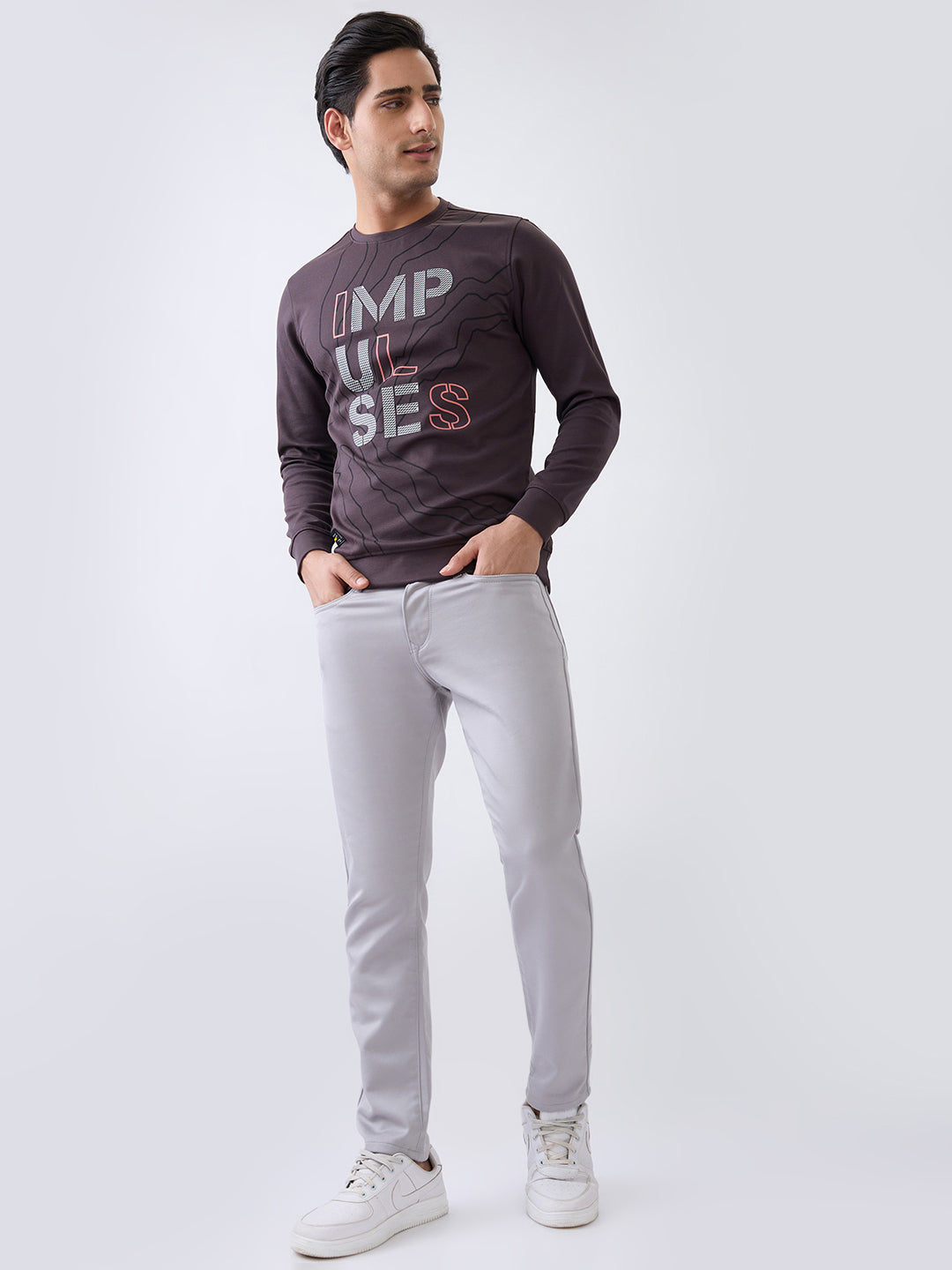 Impulses Fitted Sweatshirt: Charcoal
