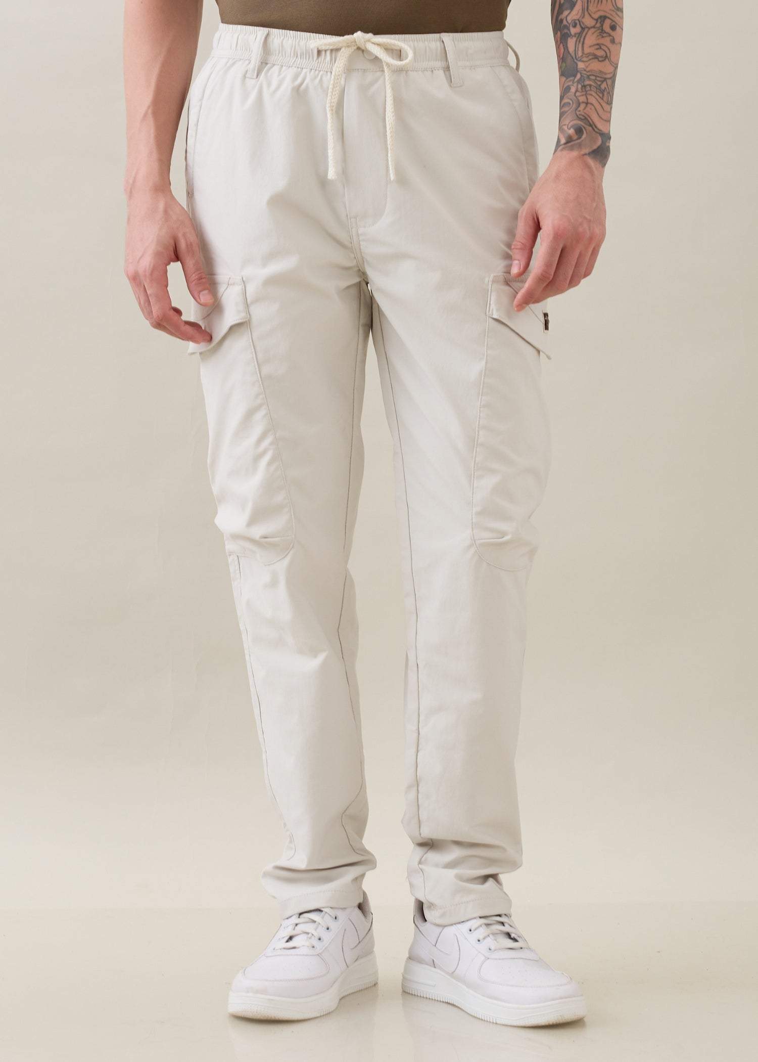 Deswark Polycotton Drawstring Cargo: Beige