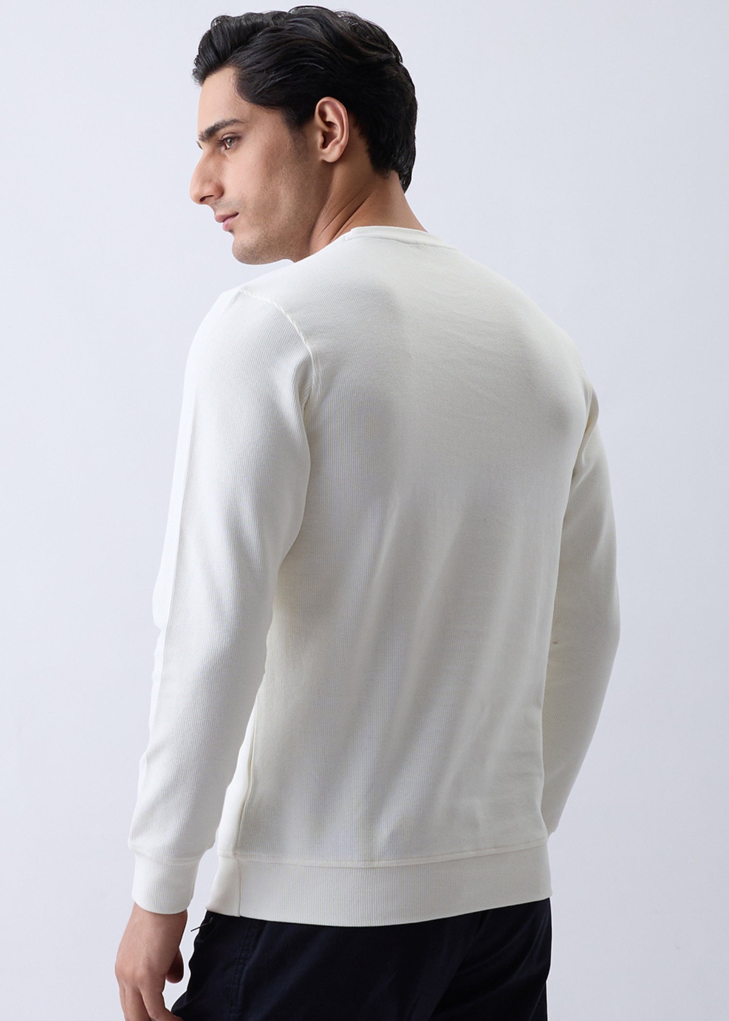 Talking Printed Full Sleeve Sweatshirt: White