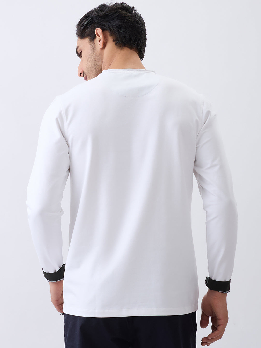 Finite Henley Fitted T-Shirt: White