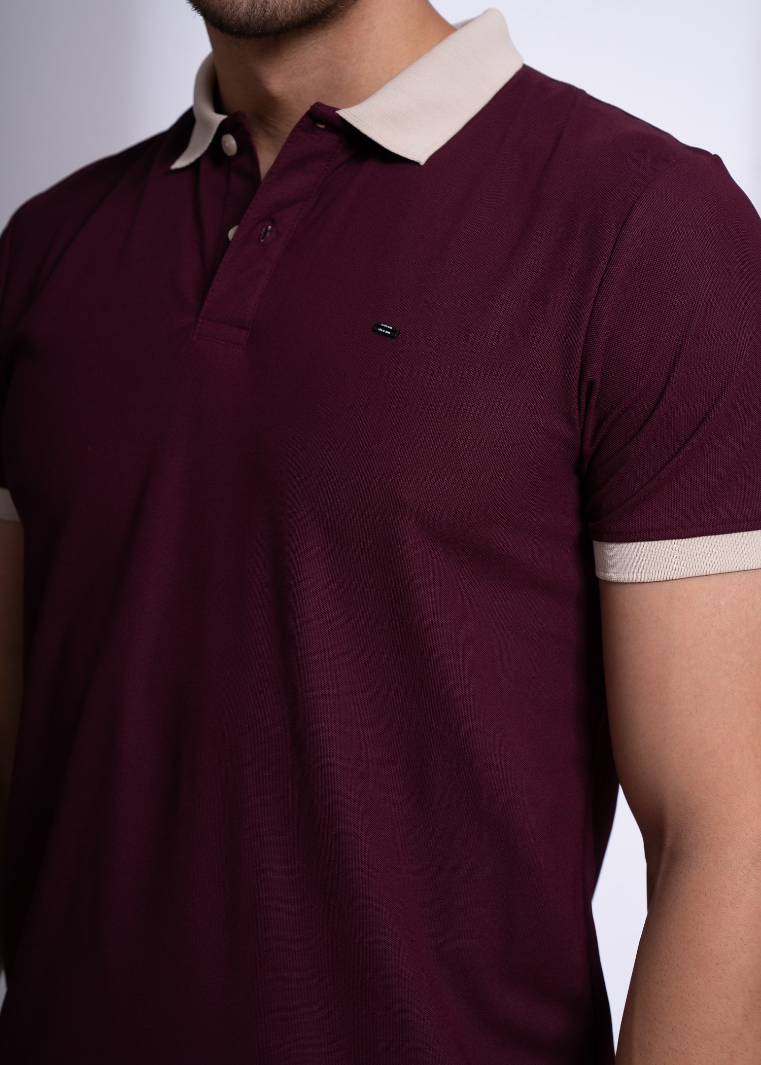 Mary Solid Polo T-Shirt: Wine
