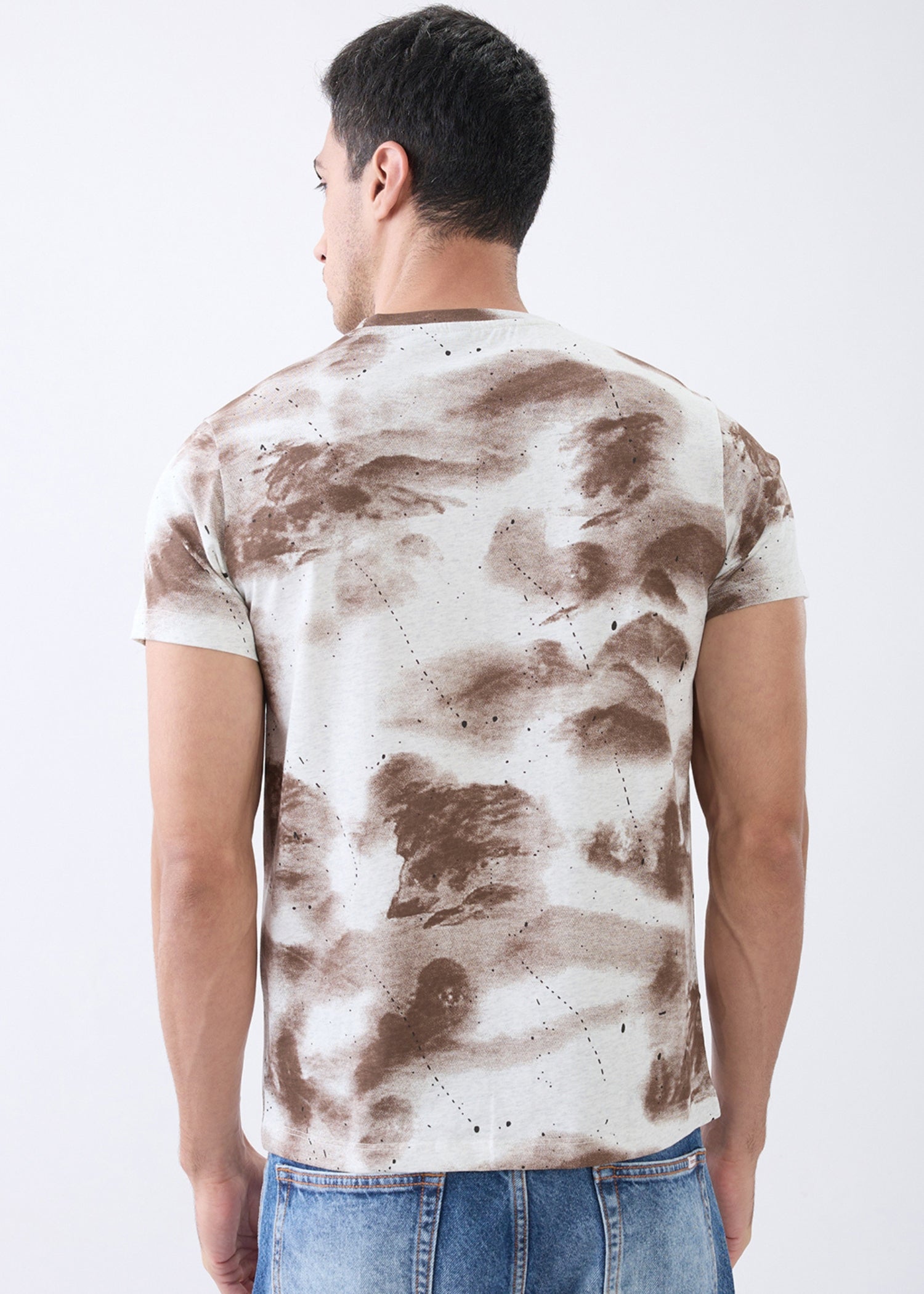 Grain Dyed Half Sleeve T-Shirt: Brown
