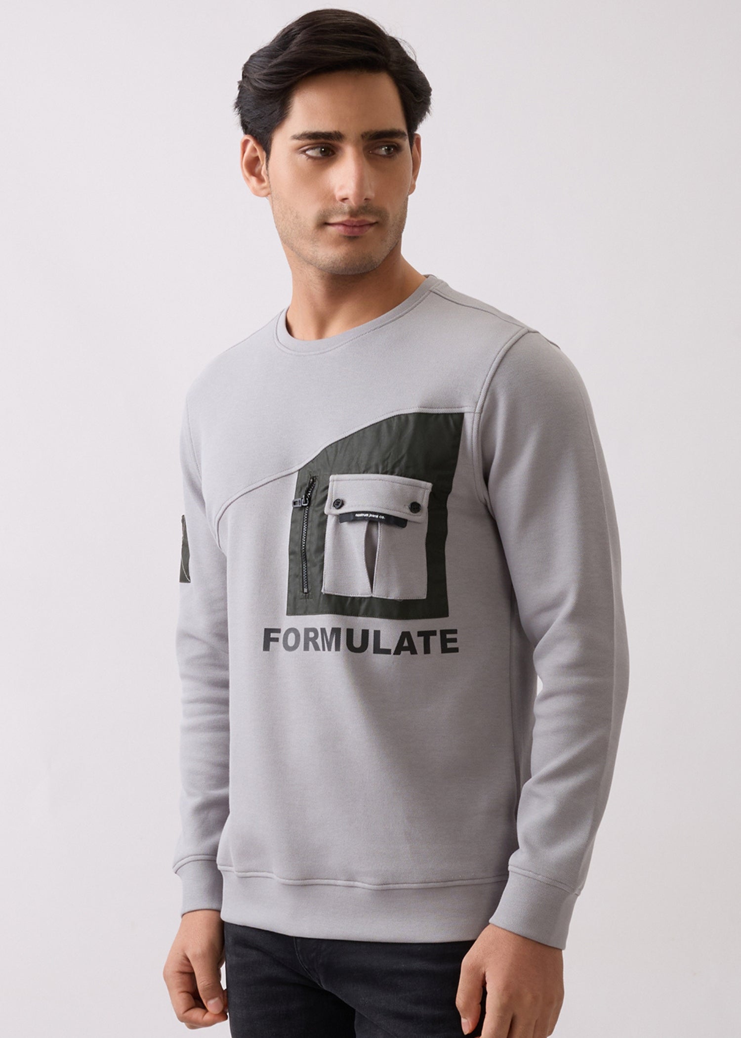 Formulate Utility Full Sleeve T-Shirt: Grey