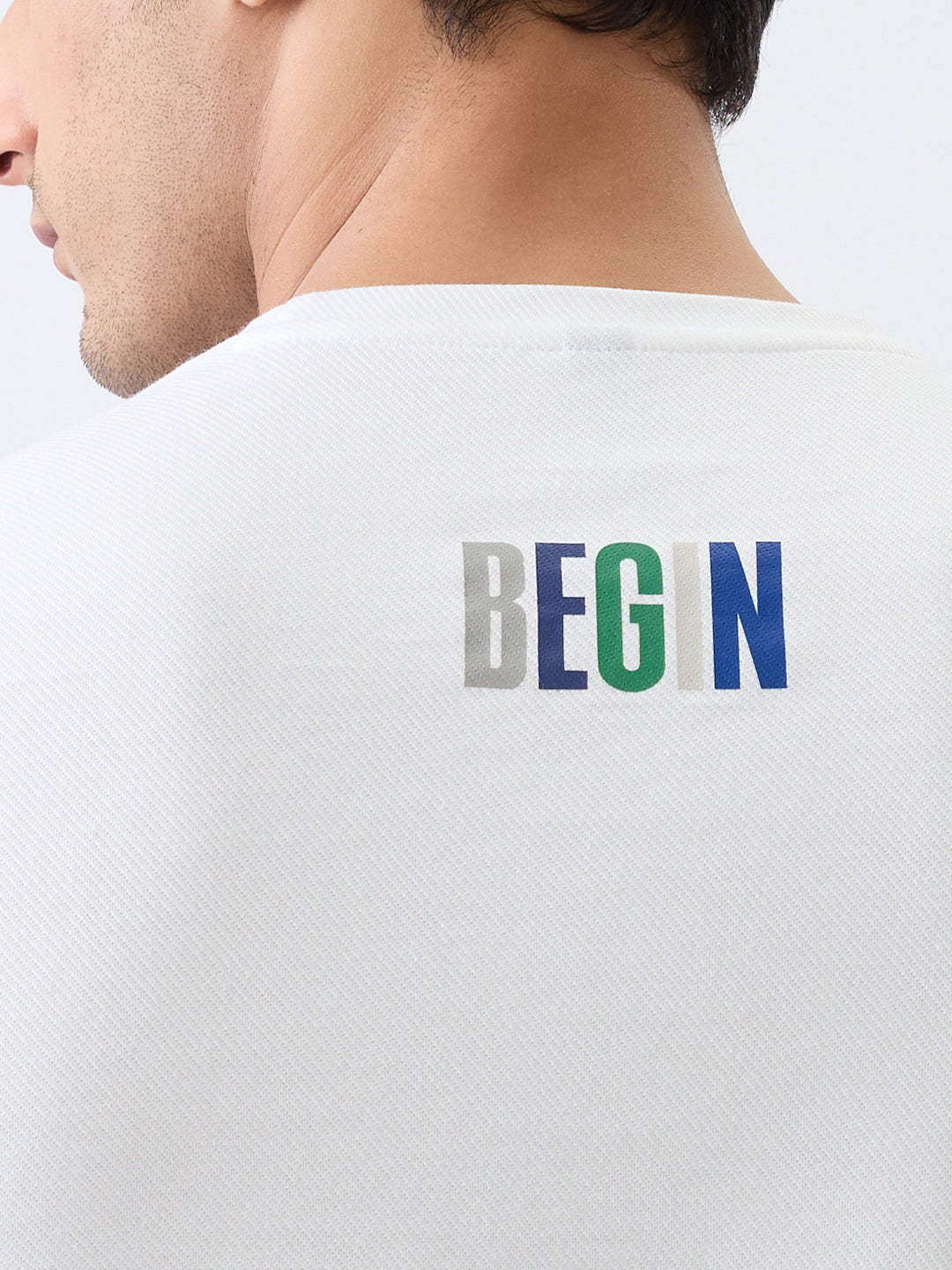 Distance Printed Full Sleeve T-Shirt :White
