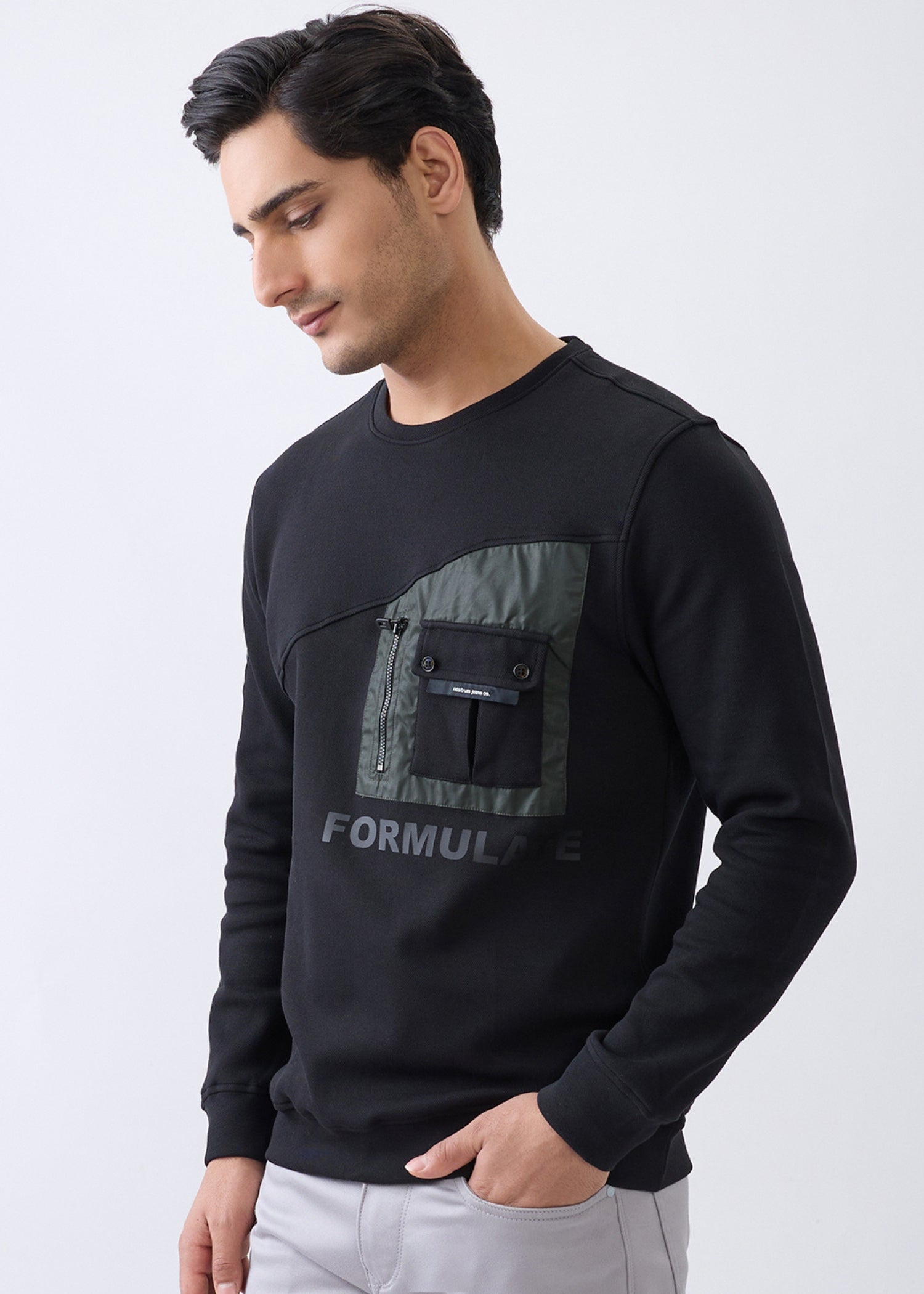 Formulate Utility Full Sleeve T-Shirt: Black