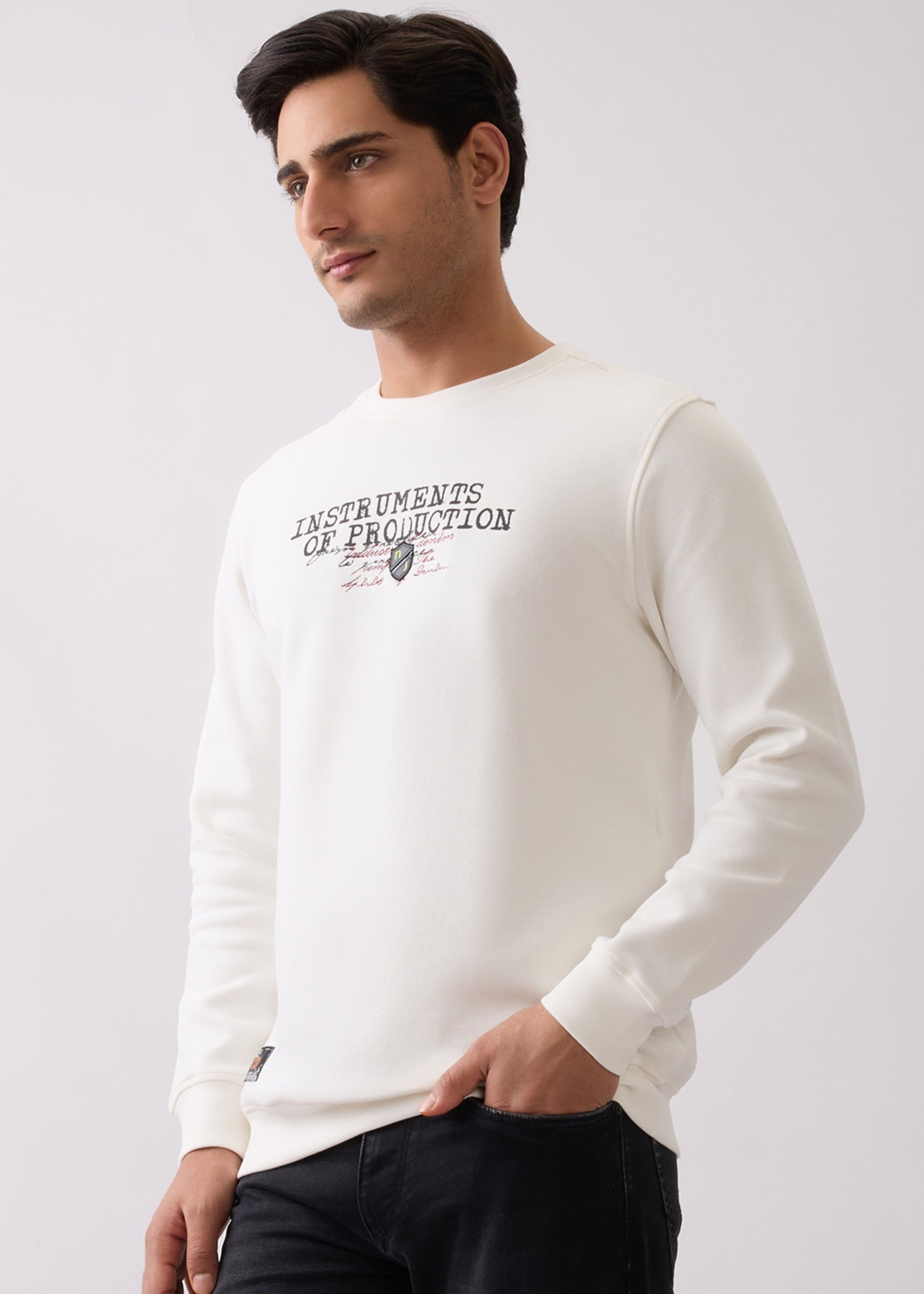 Instruments Graphic Full Sleeve Sweatshirt: White
