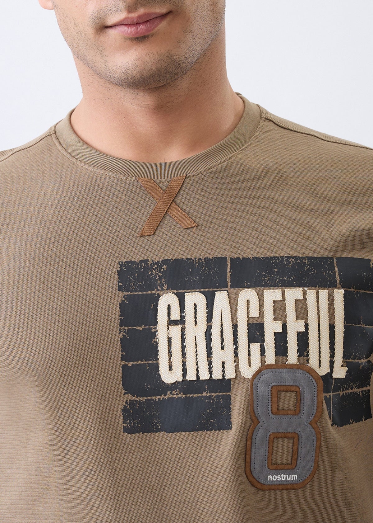Troll Graphic Full Sleeve Sweatshirt: Dark Khaki