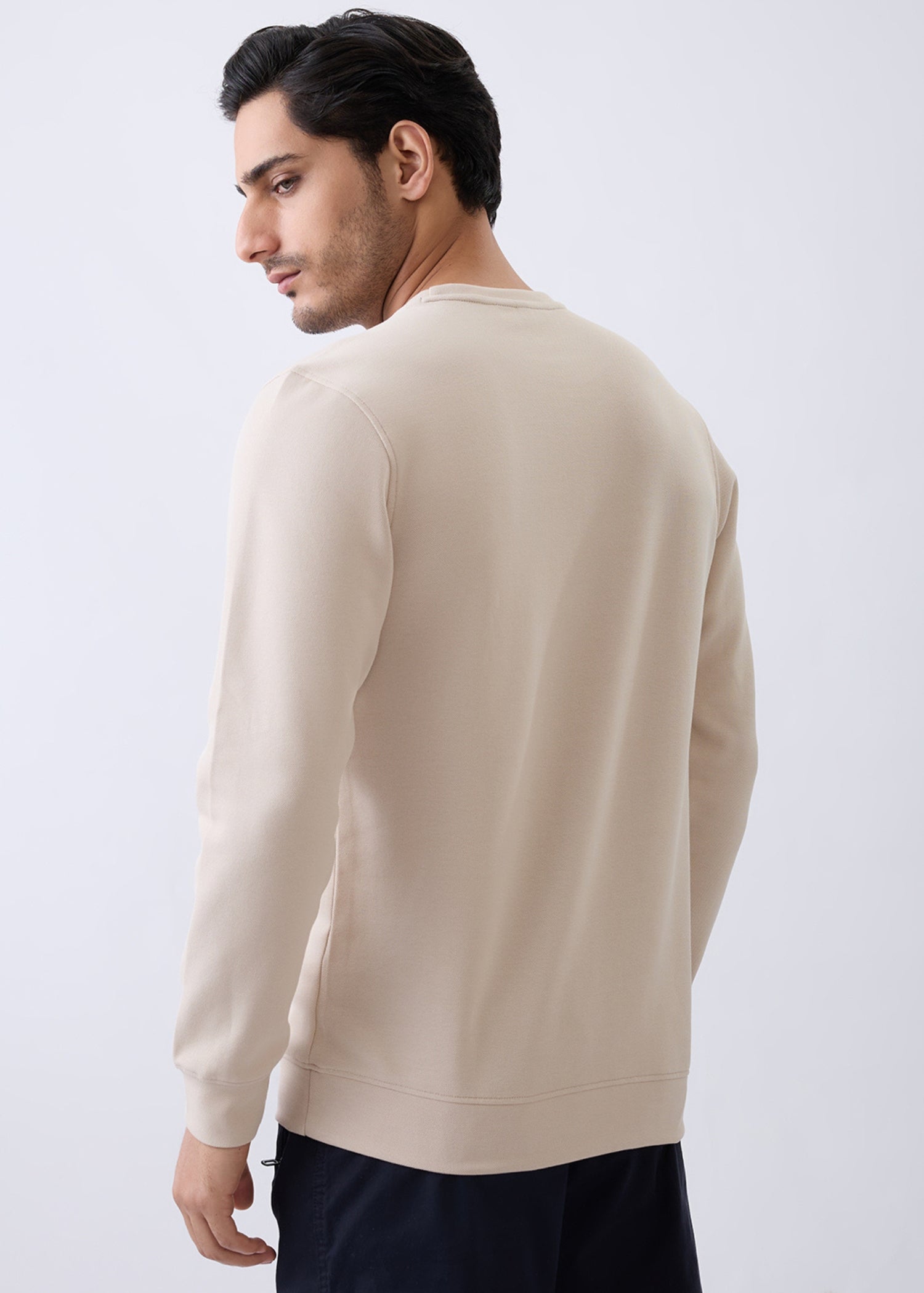 Solve Graphic Full Sleeve Sweatshirt: Beige