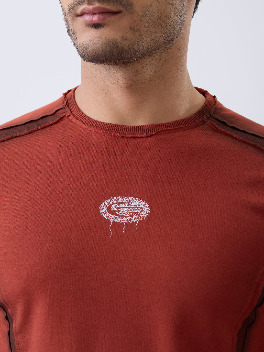 Depict Full Sleeve T-Shirt: Rust
